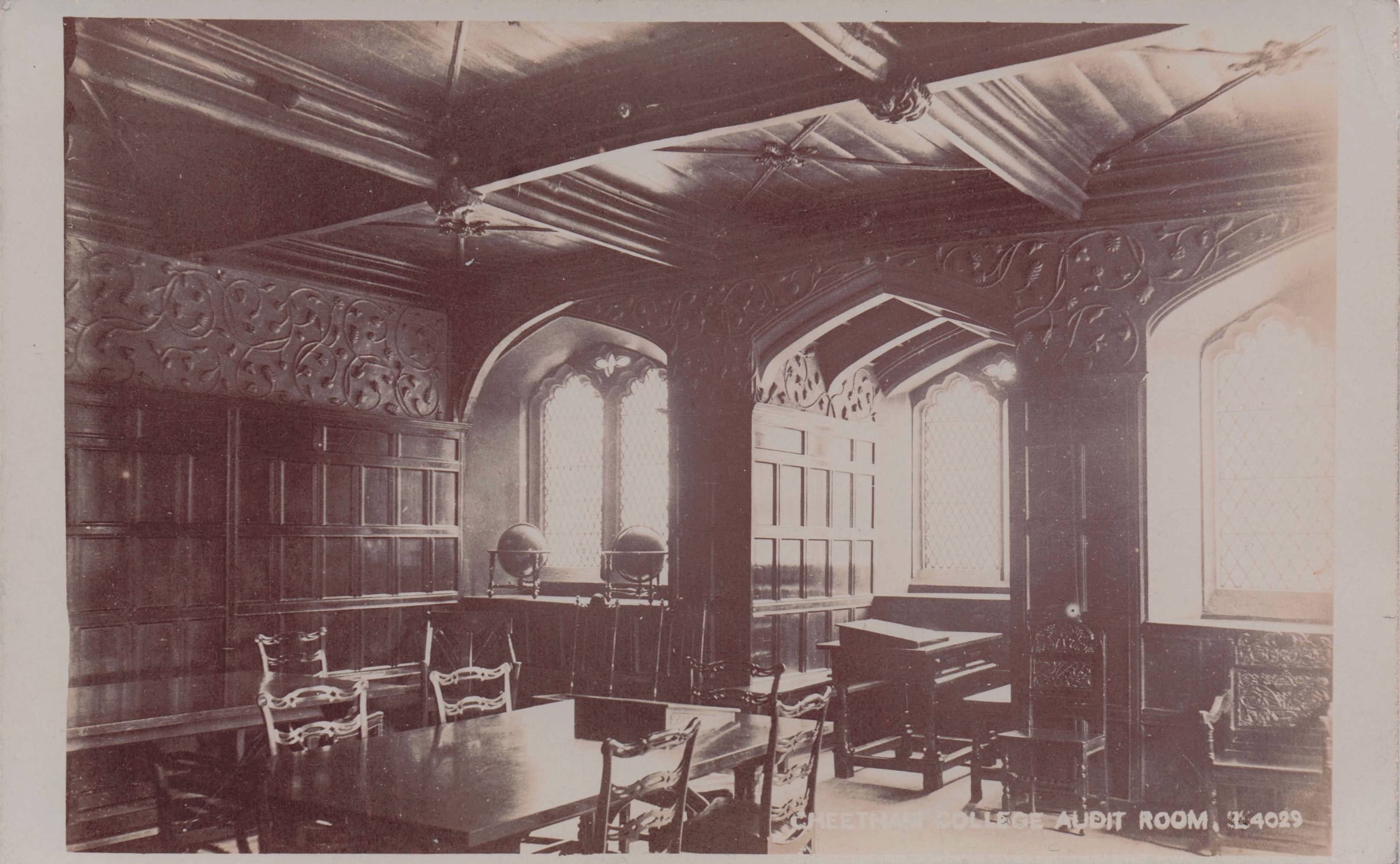 Cheetham College Audit Room Manchester Antique Real Photo Postcard