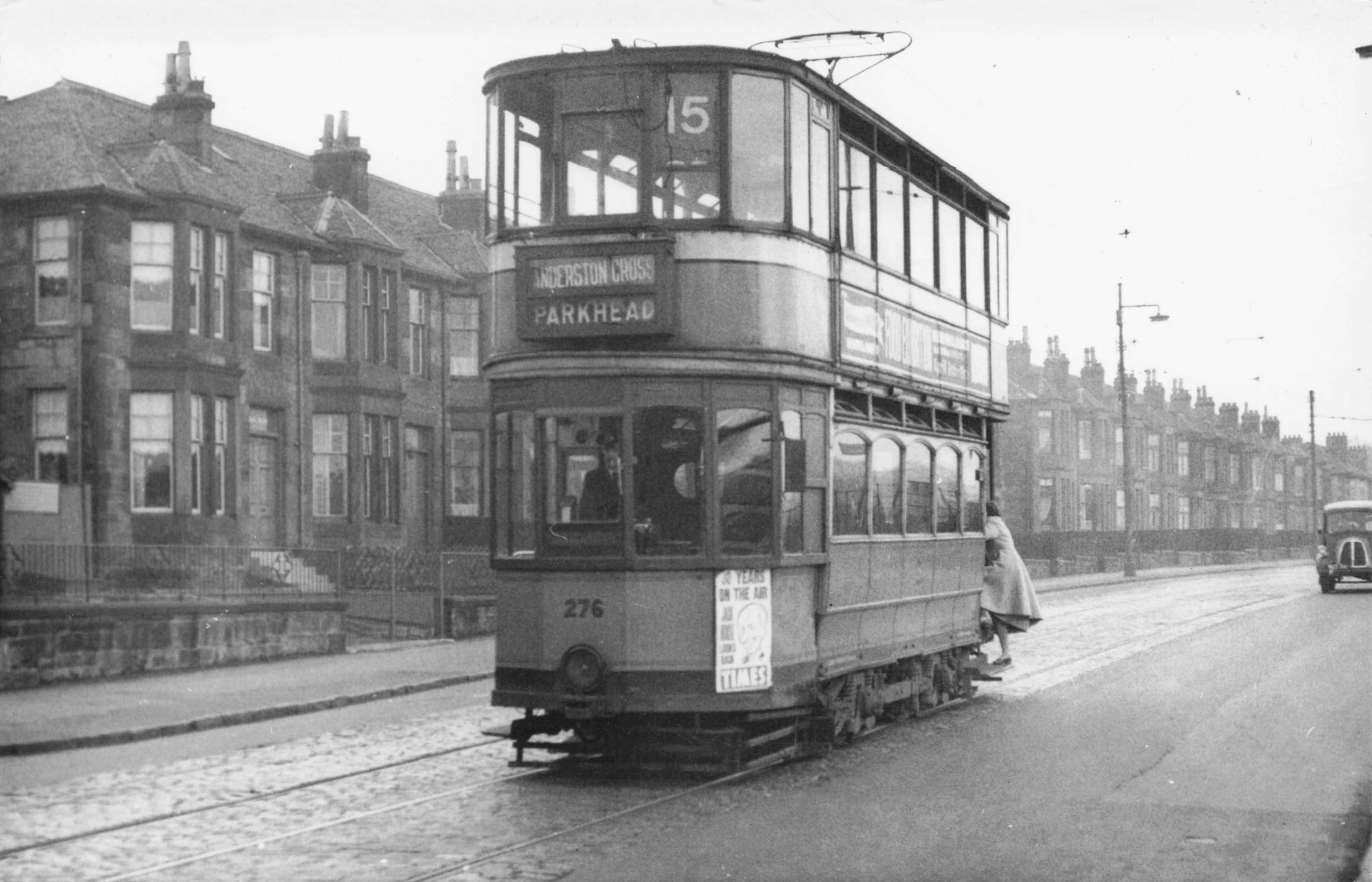 Glasgow Tram Parkhead Bus Lady Struggle Boarding PB Photo Postcard Old Card
