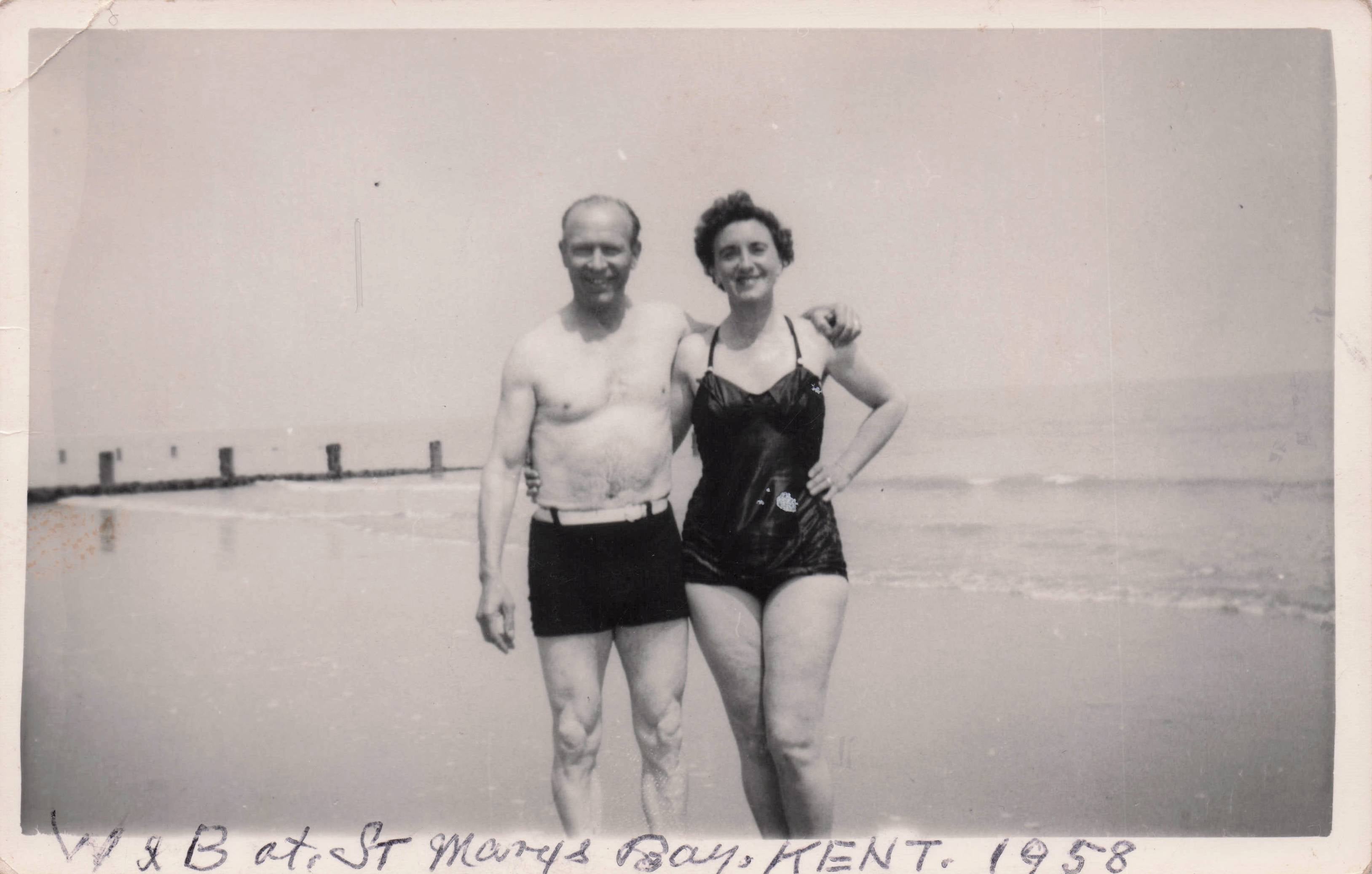 Charles Atlas Wannabee at St Marys Bay Kent 1950s Real Photo PB Postcard