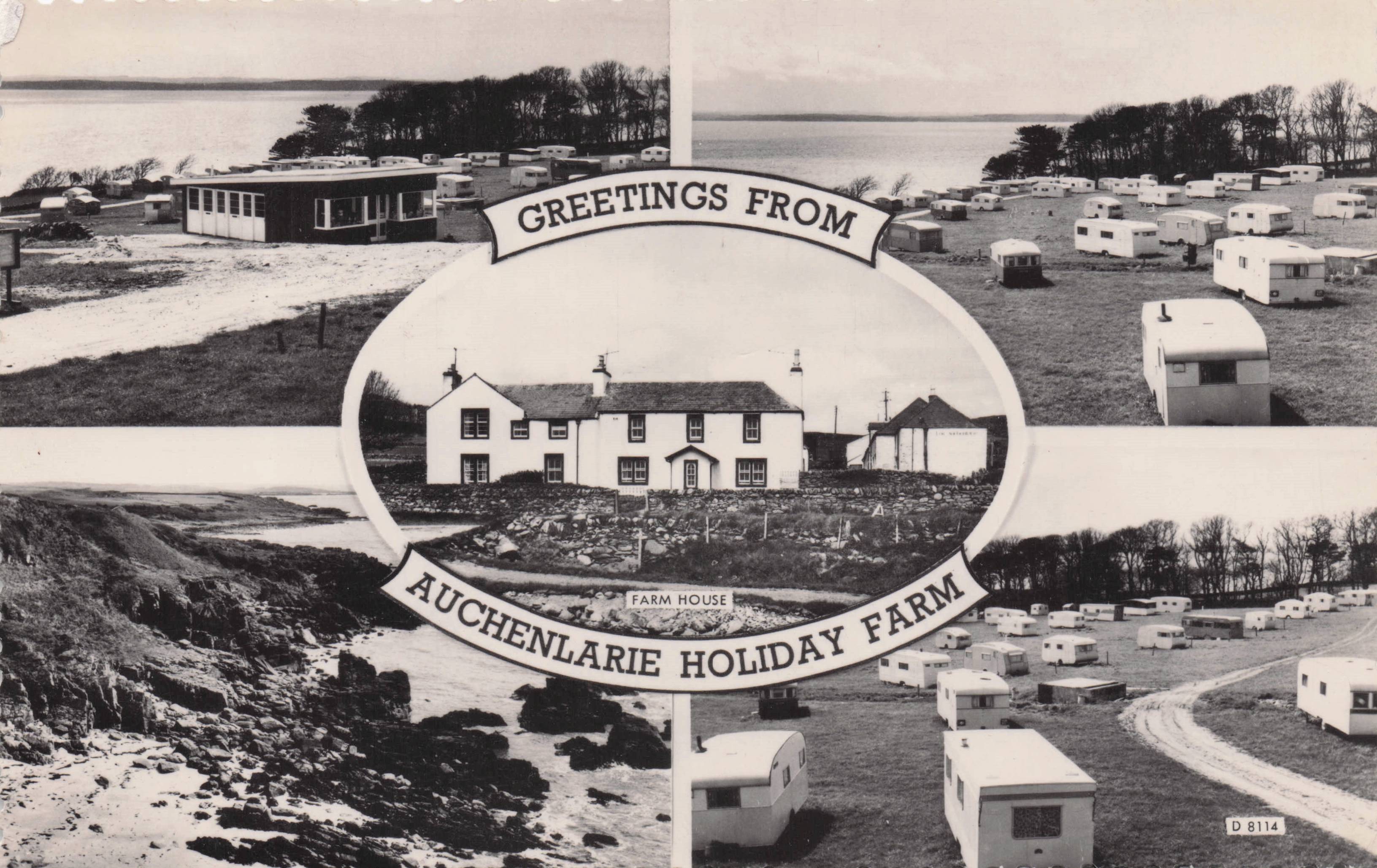 Auchenarlie Holiday Farm Scotland Old Caravan Site Real Photo Scottish Postcard
