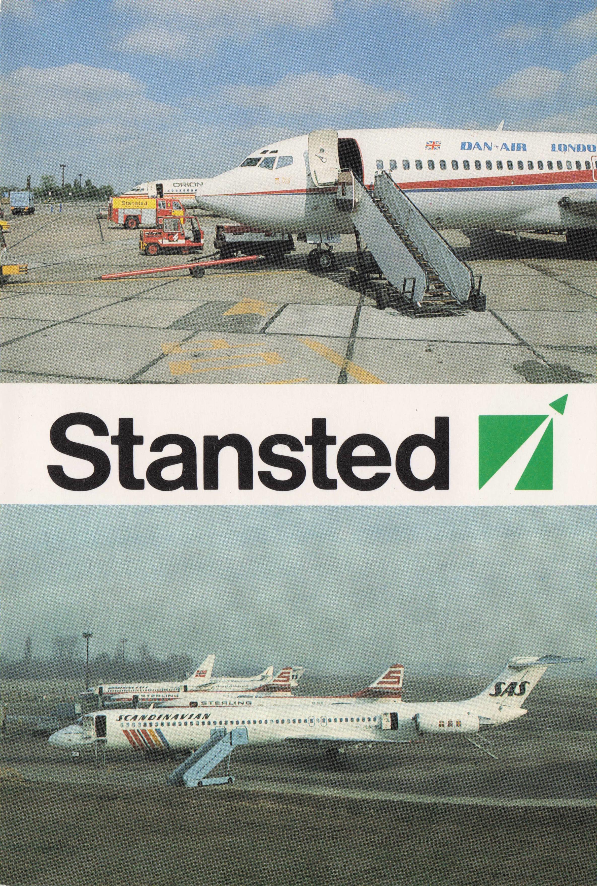 Stansted Airport Runway Planes Plane Boarding Ramp Postcard