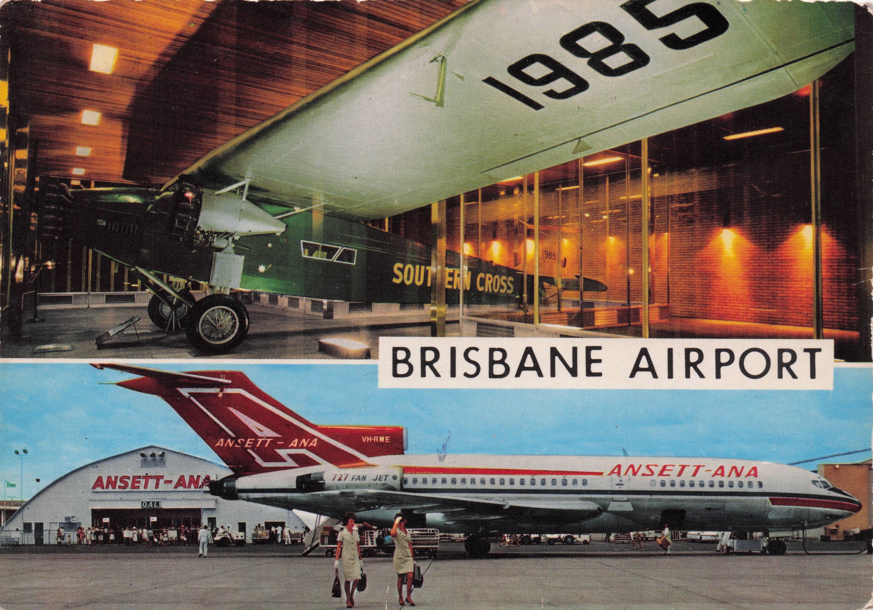 Brisbane Airport Aerodrome Australia Vintage 1960s Rare Postcard