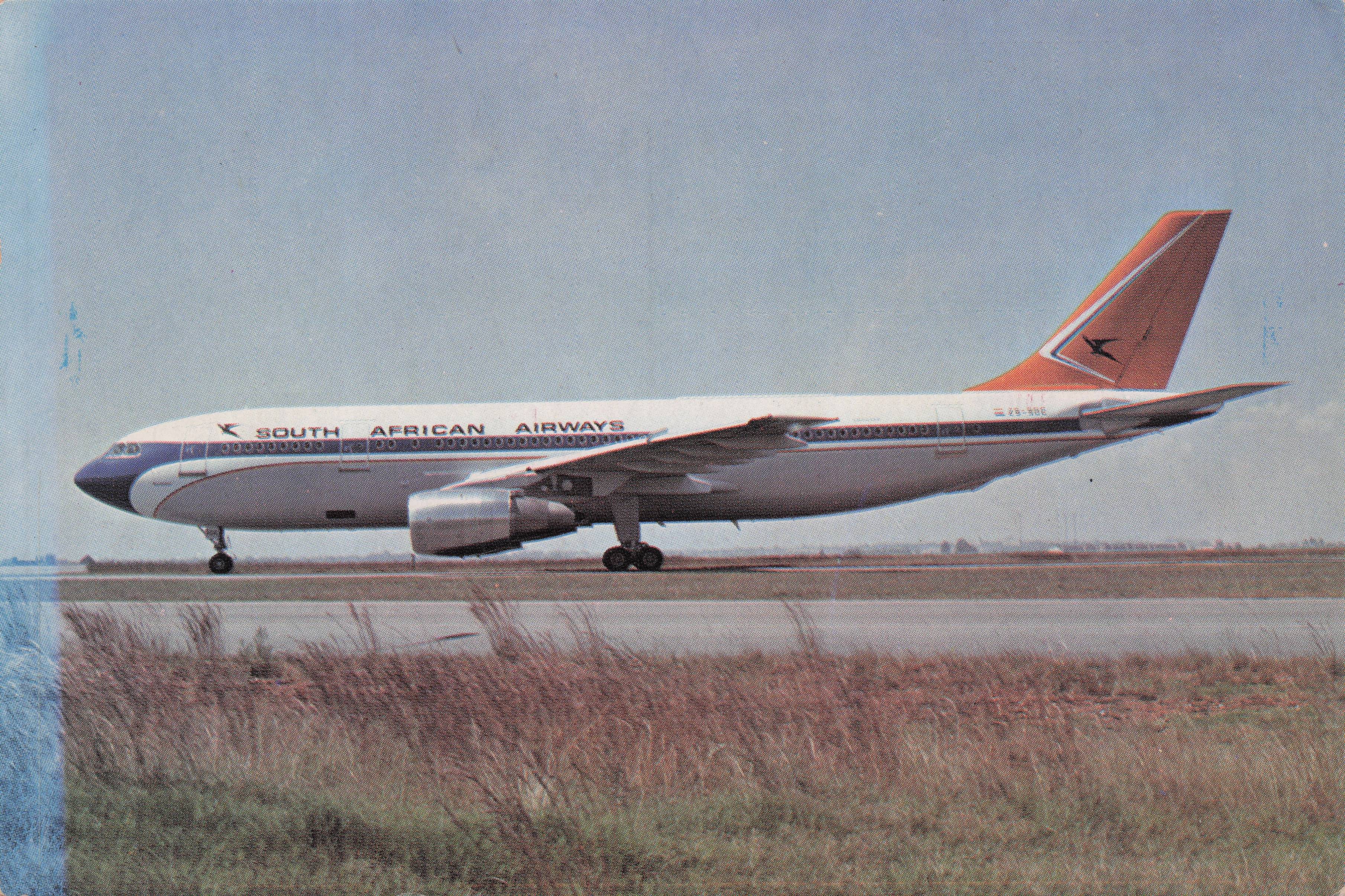 South African Airways Airbus A-300BK Aviation Society Plane Postcard