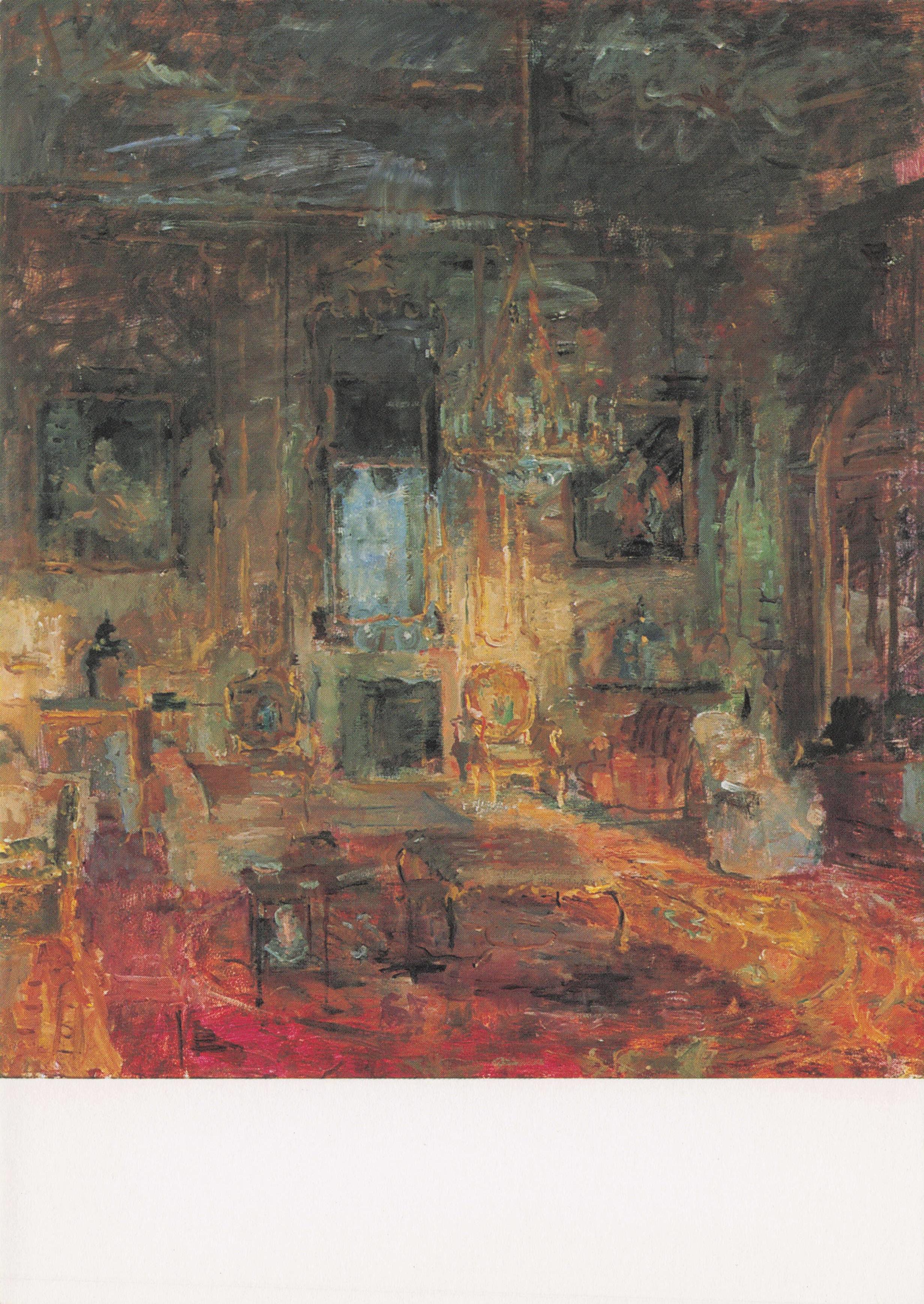 Edmund Fairfax Lucy Interior In White & Gold RA 1990 Exhibition Painting Postcard
