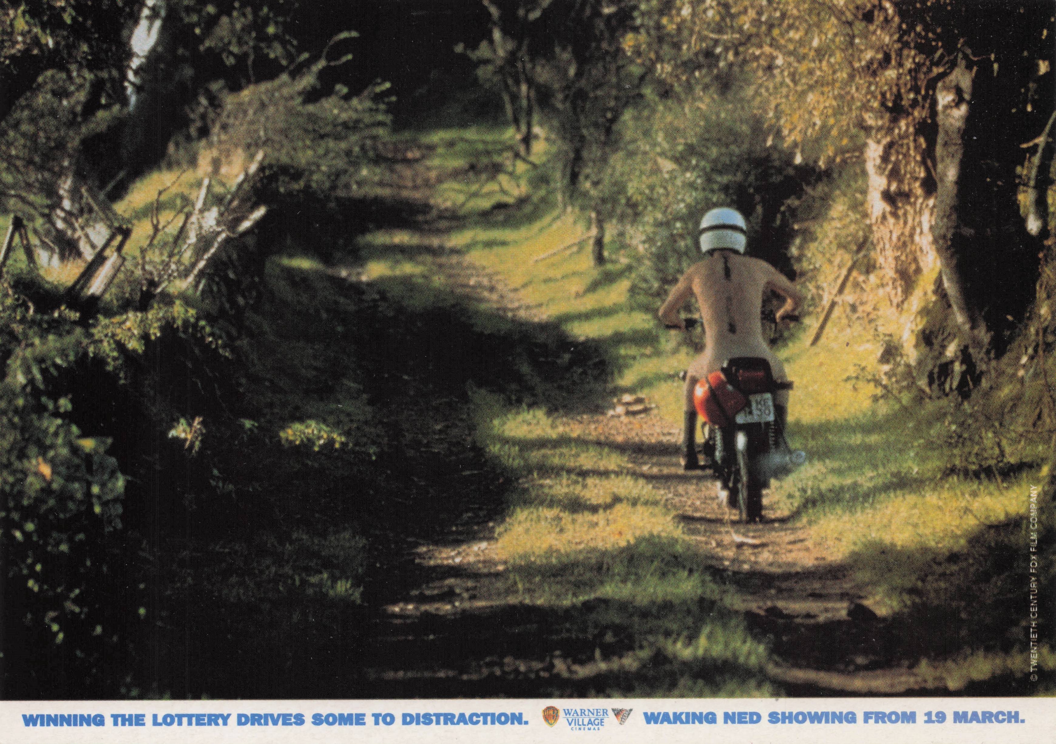 Streaker On Motorcycle Lottery Winner Waking Ned Film Advertising Postcard