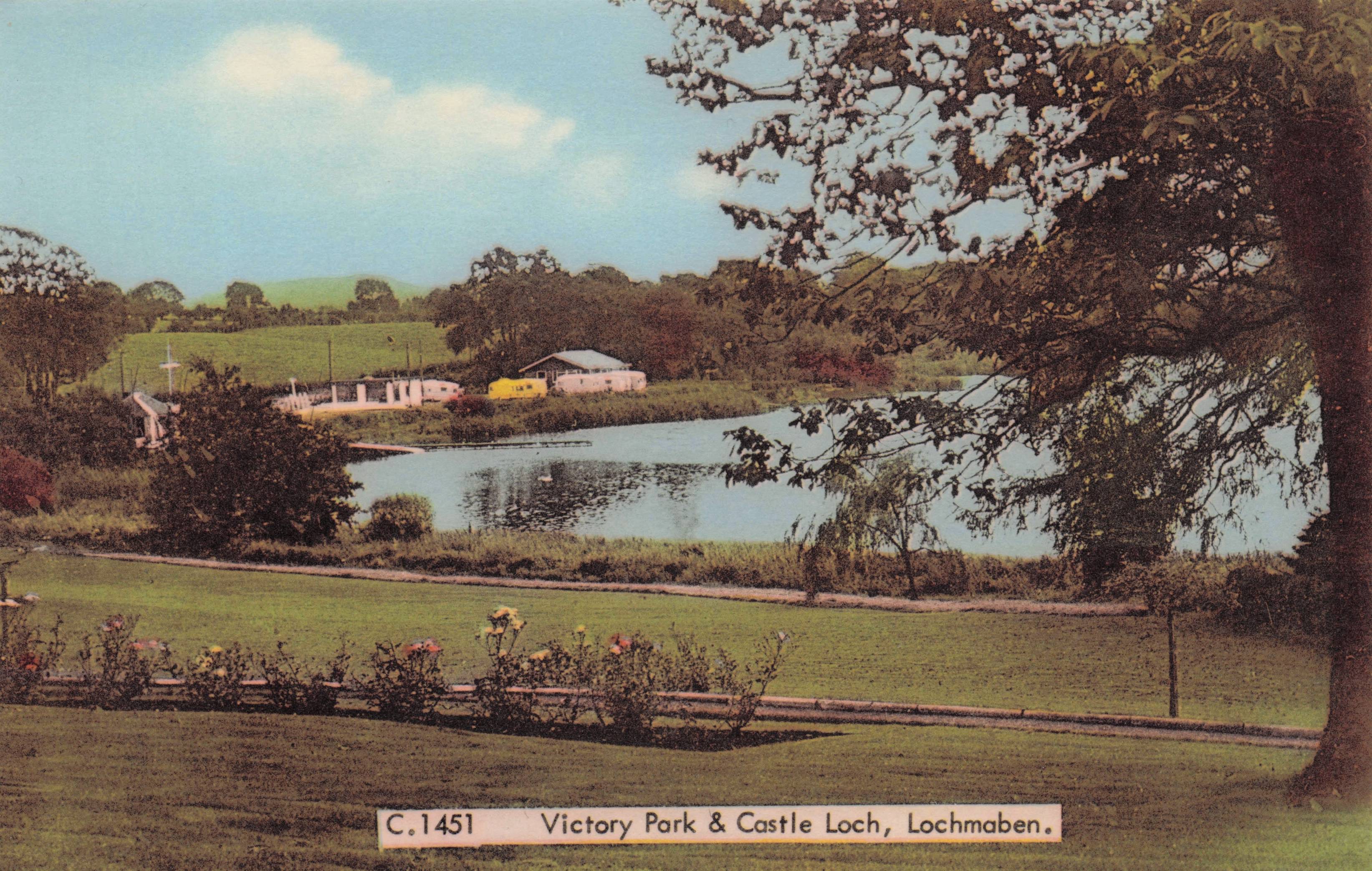 Victory Park & Castle Loch Lochmaben Scotland Rare Vintage Postcard