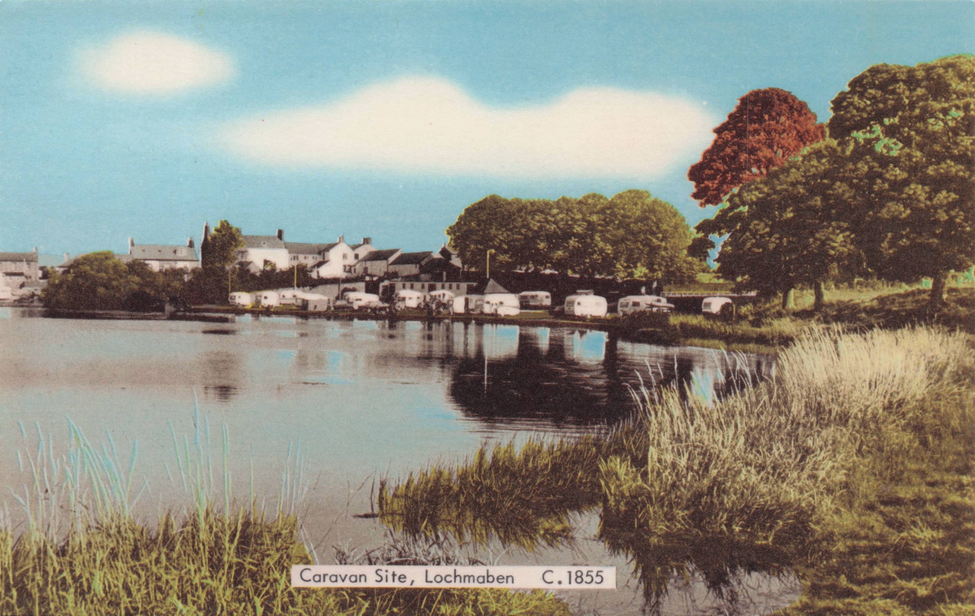 Caravan Camping Site Lochmaben Locerkbie Scotland Rare Vintage Postcard