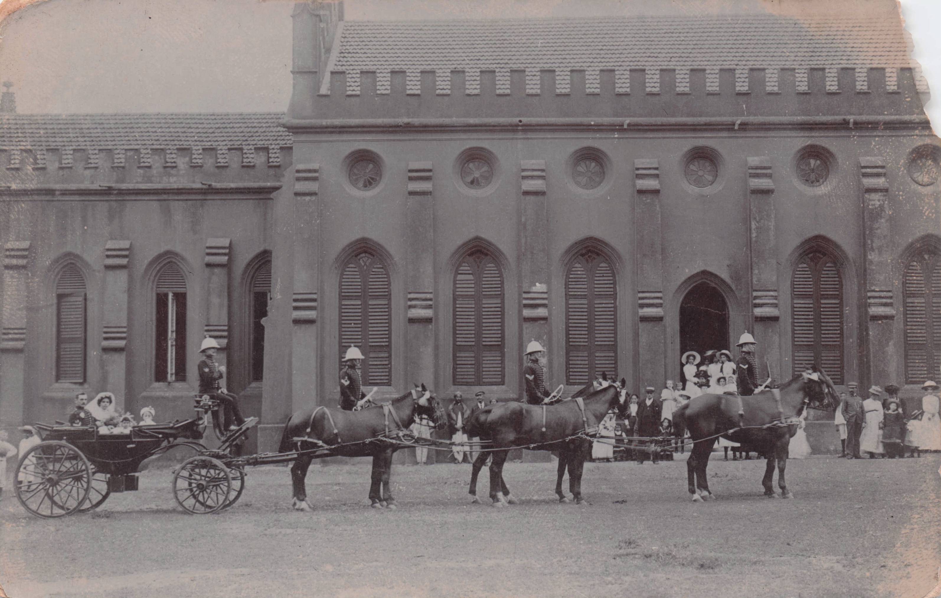 Bangalore Royal Carriage Military Horse Parade Old India Real Photo Postcard