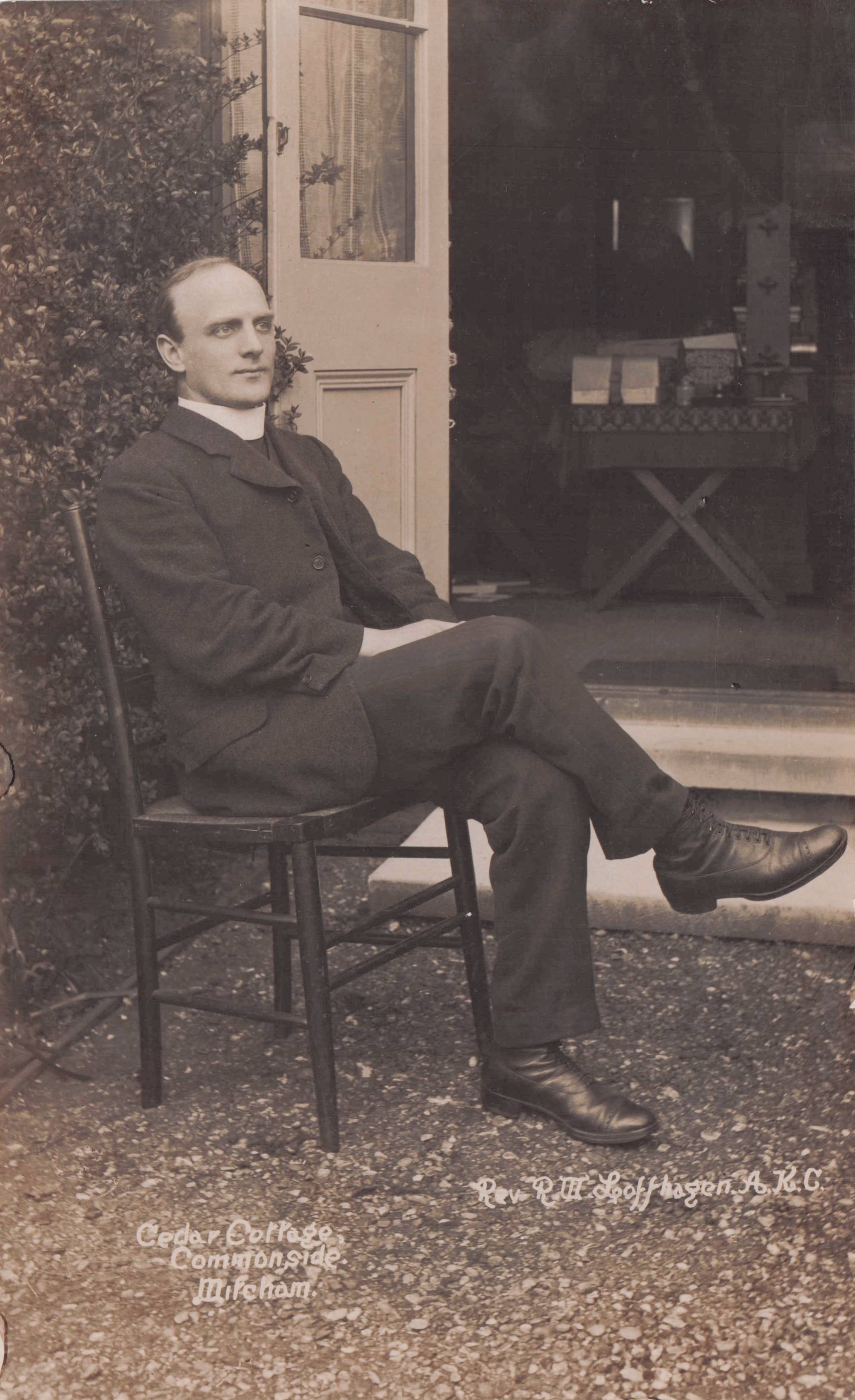 Reverend Loffhagen of Africa at Wontner's Cottage Mitcham Surrey Old Postcard