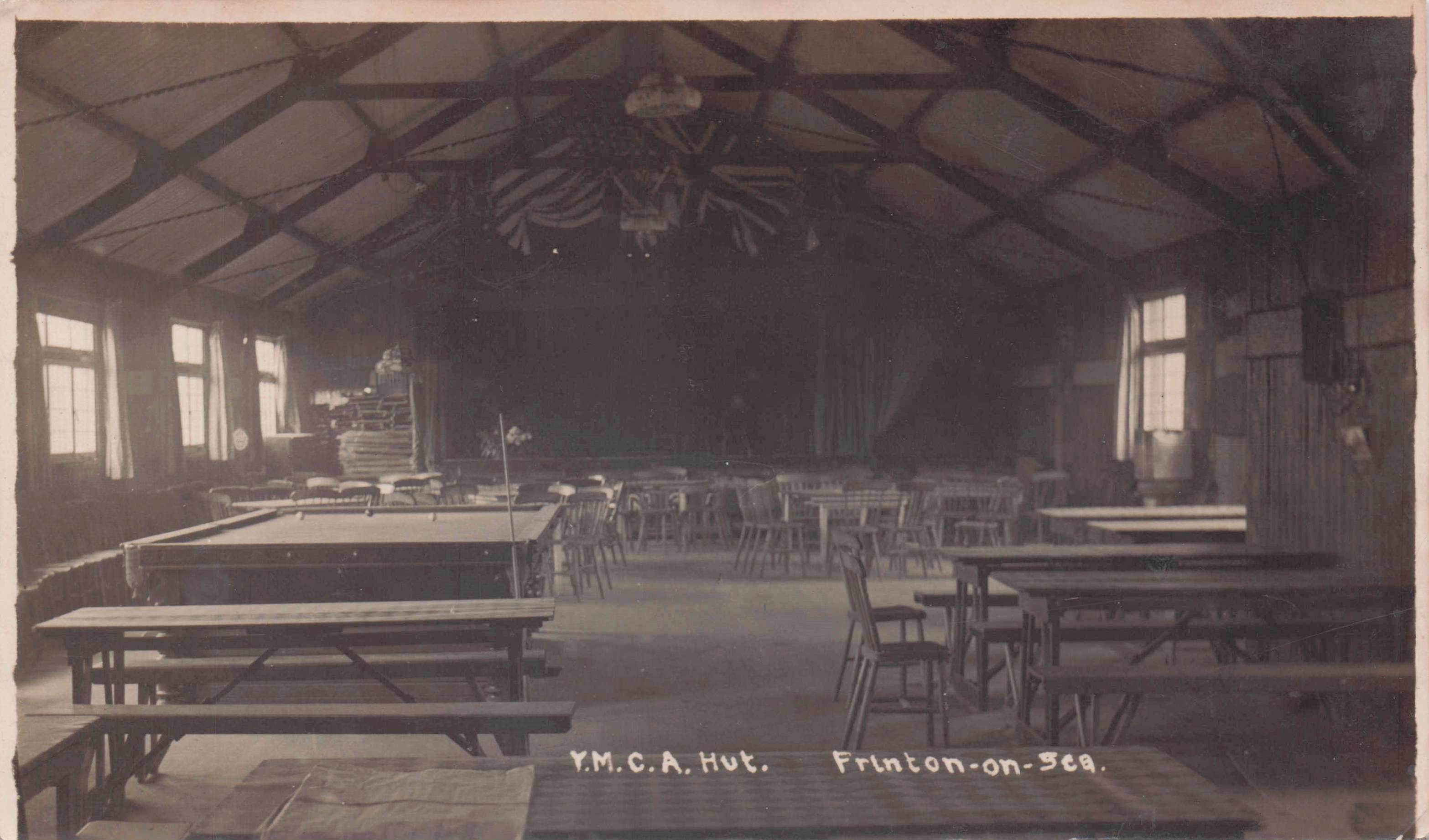 YMCA Military Youth Hostel Frinton On Sea Essex Pool Tables Old WW1 RPC Postcard