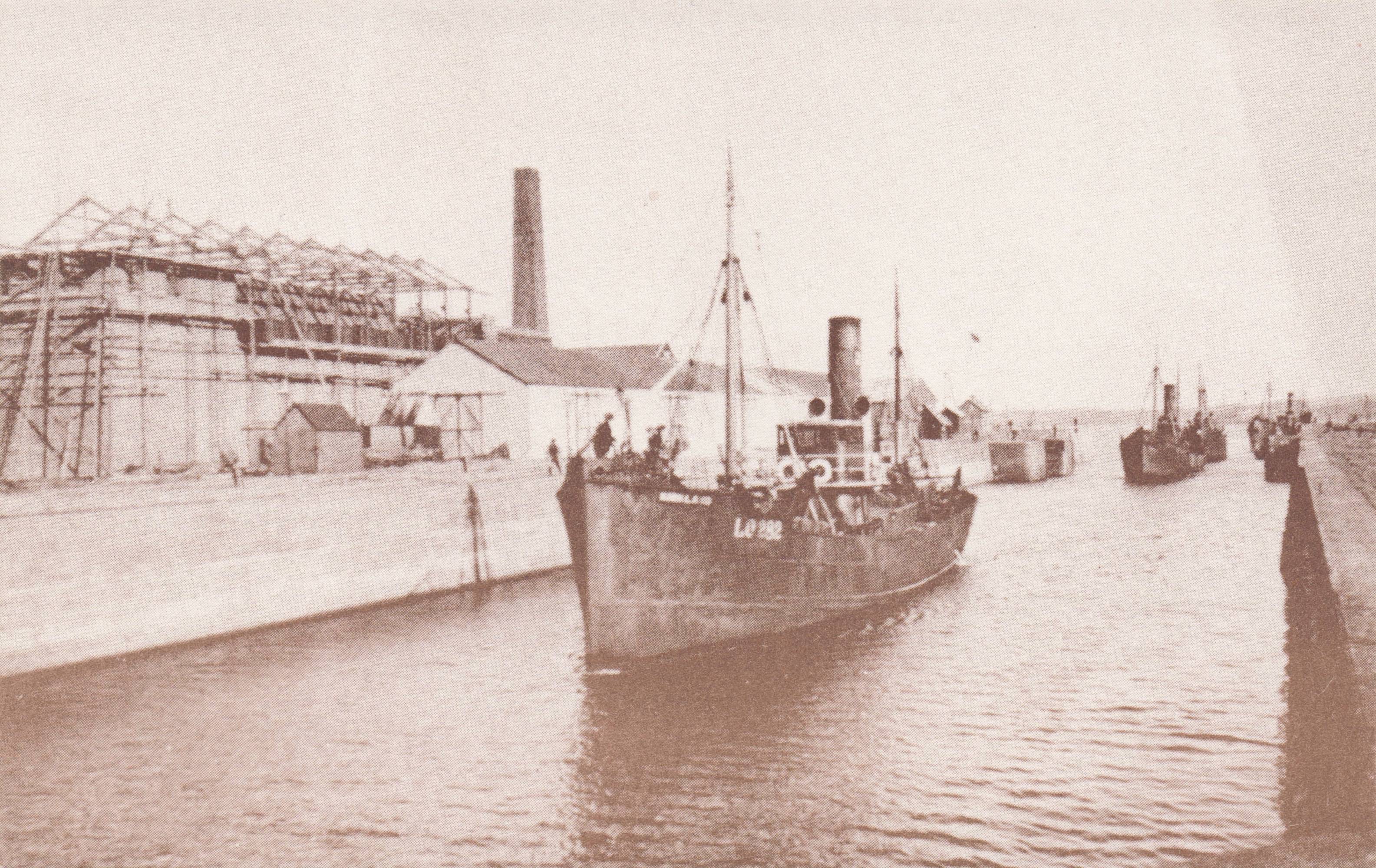 Trawlers Entering Docks In 1913 Milford Haven Wales Ship Pembrokeshire Postcard