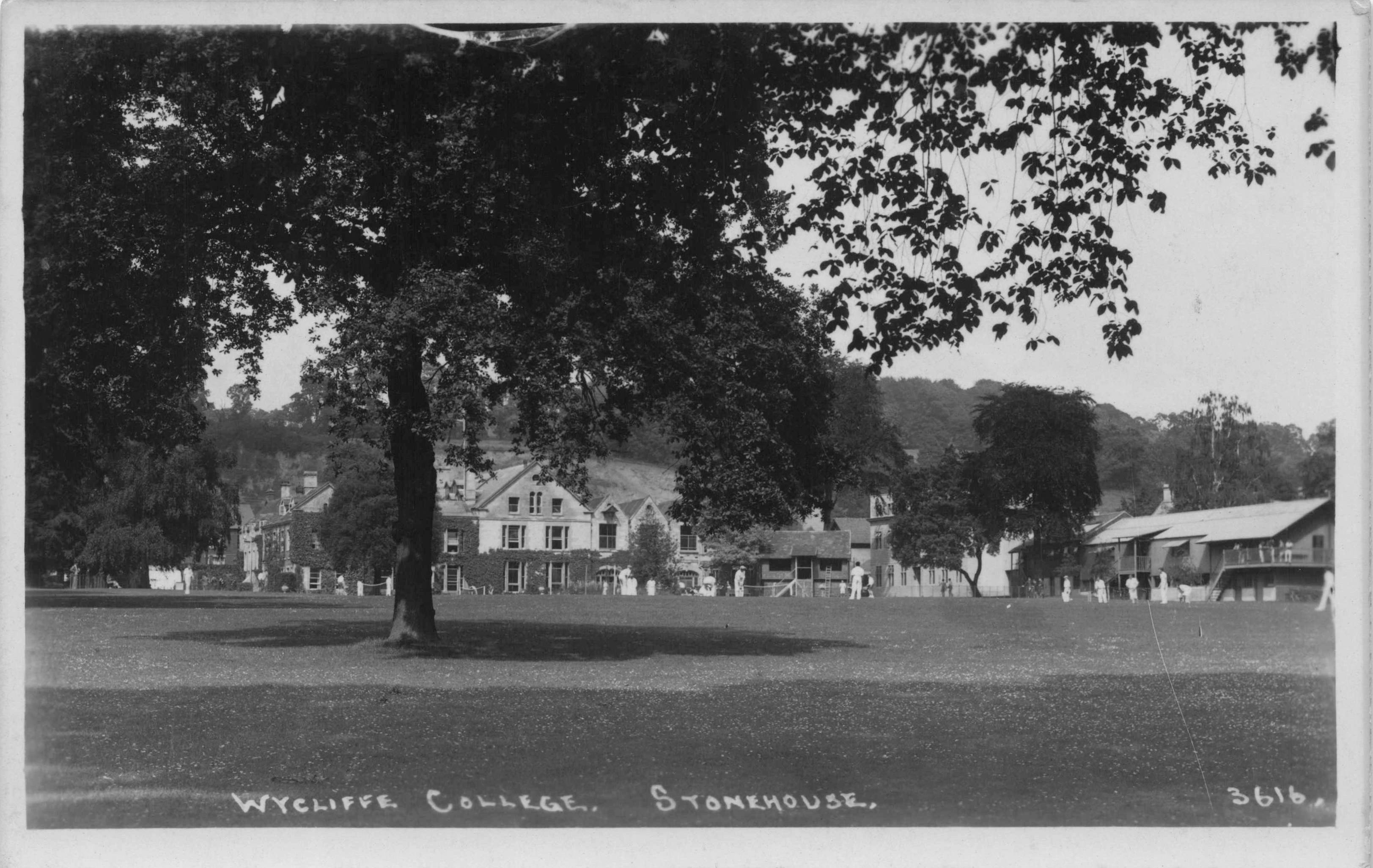 Cricket Match at Wycliffe College Stonehouse Gloucester Real Photo Postcard