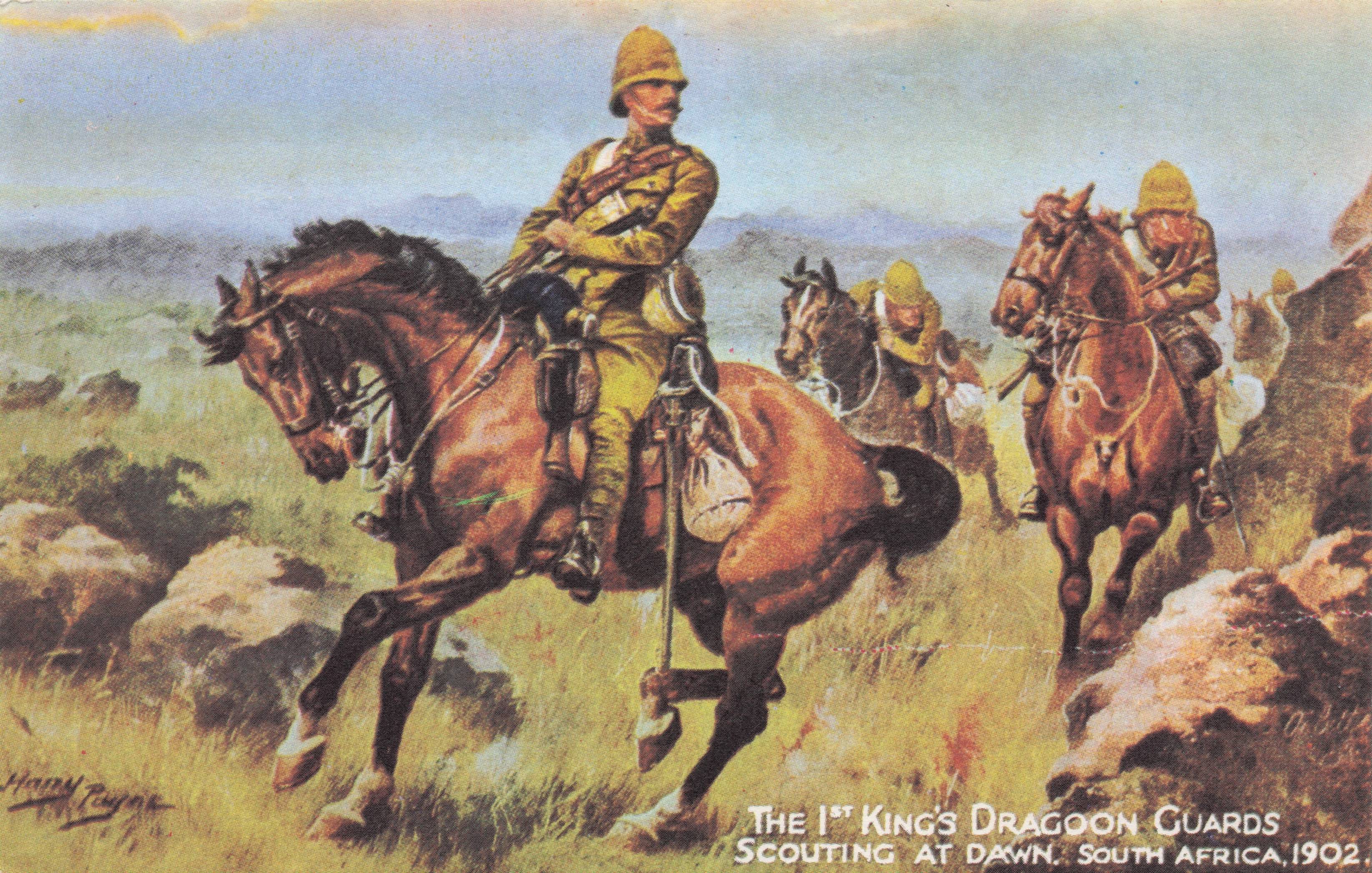 1st King's Dragoon Guards Scouting at Dawn Harry Payne Tucks Military Postcard