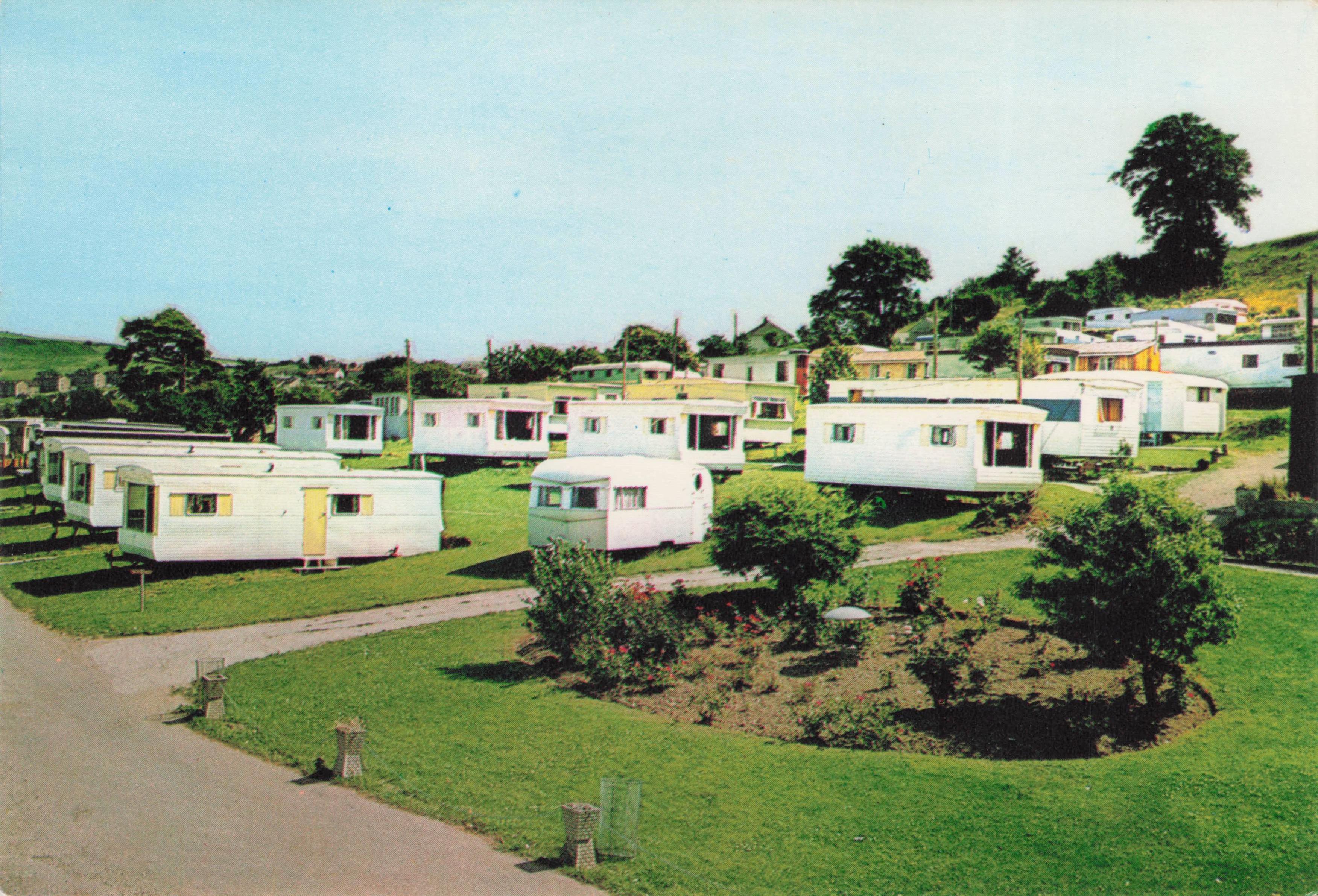 Vintage Caravans at Aberystwyth Holiday Camp Club Site Wales Vintage Postcard