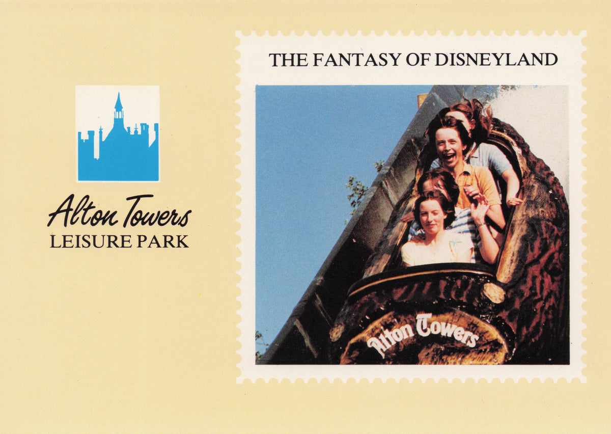 Alton Towers Leisure Park Water Thrill Theme Park Transport Ride Train Postcard
