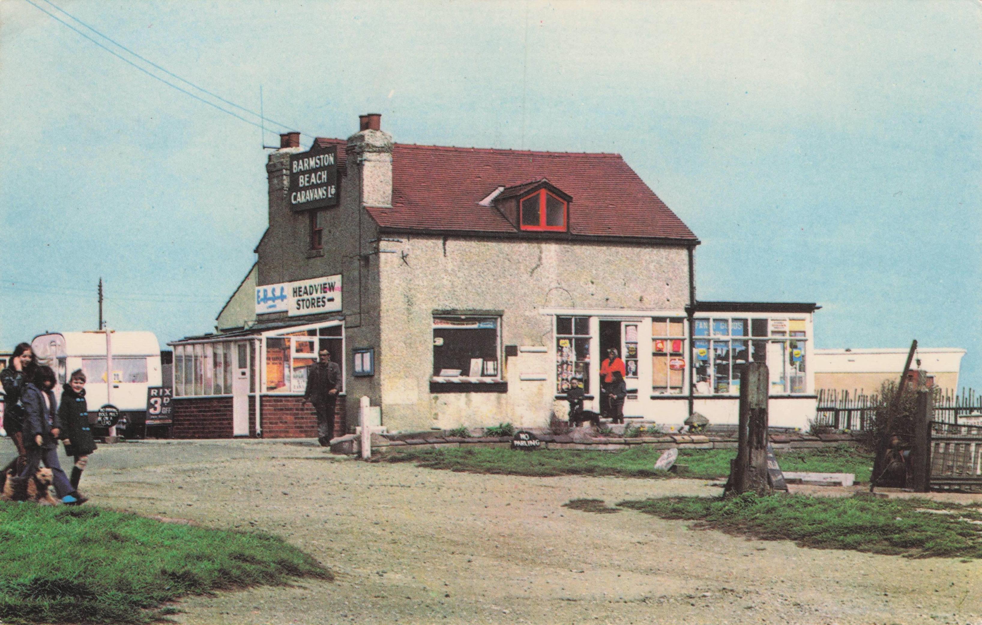 Barmston Beach Caravan Site Shop Head View Stores Yorkshire Vintage Postcard