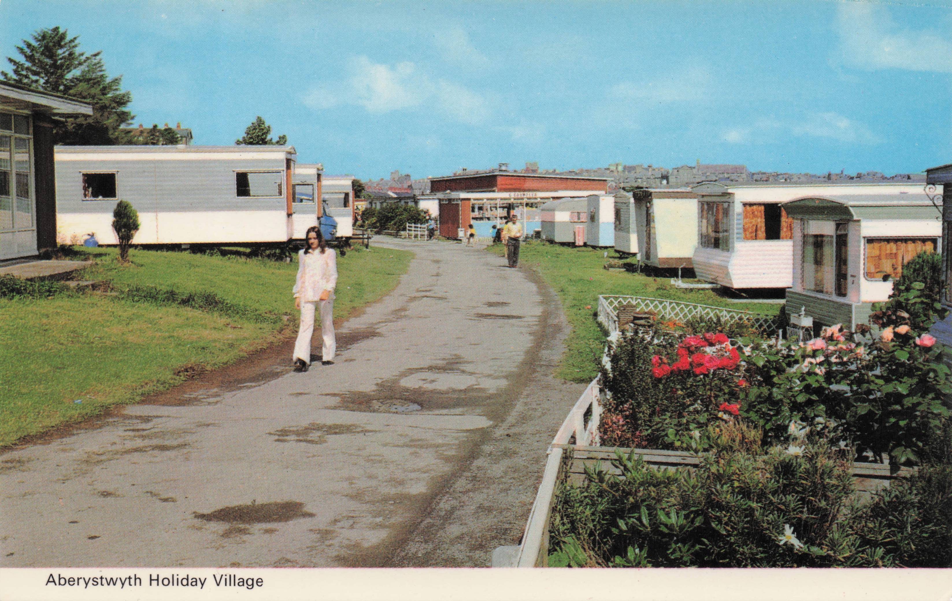 Aberystwyth Holiday Village Reception Office Caravan Camp Site Wales Postcard