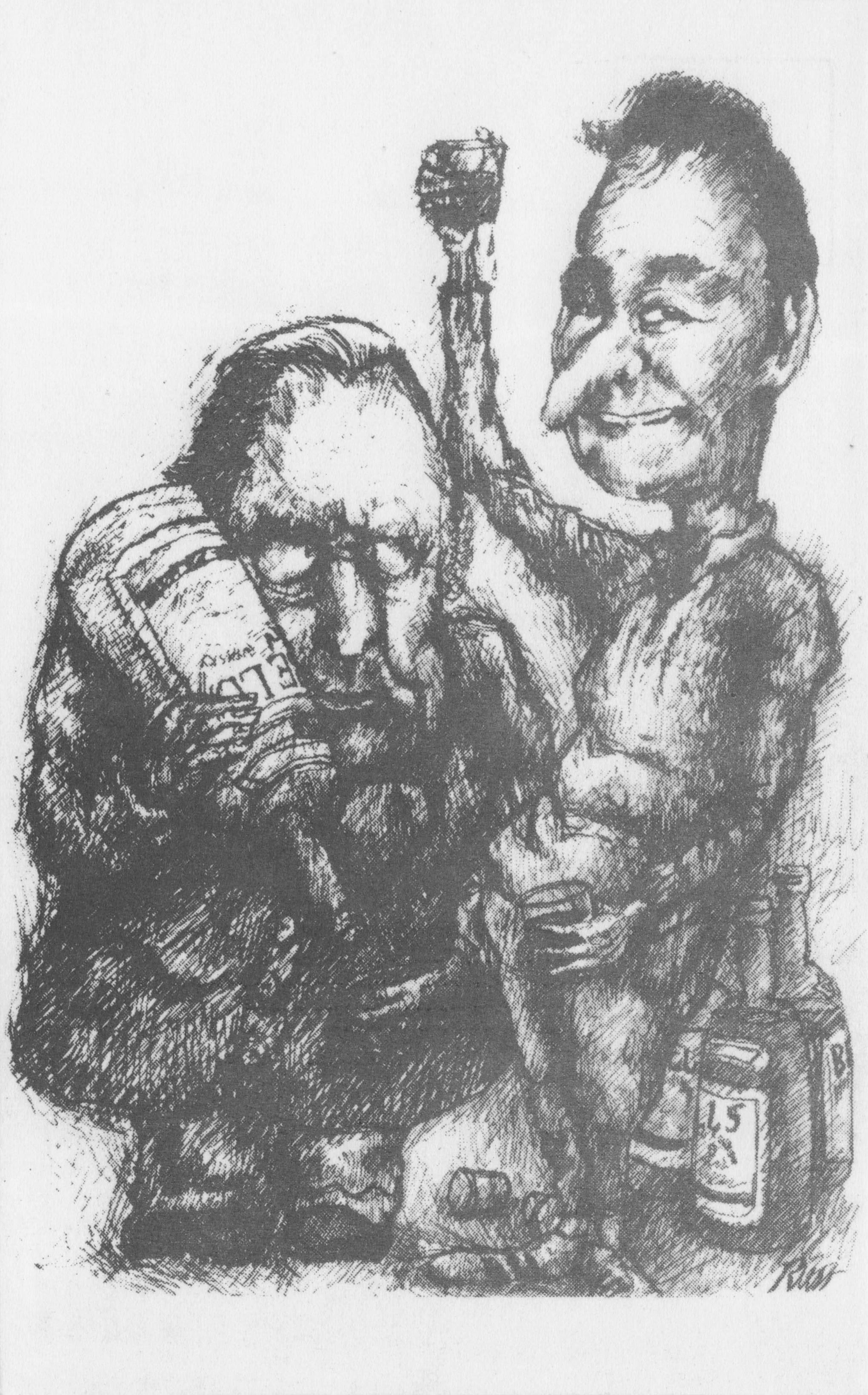 Brian Clough Nottingham Forest FC & Peter Taylor Comic Art Limited Postcard