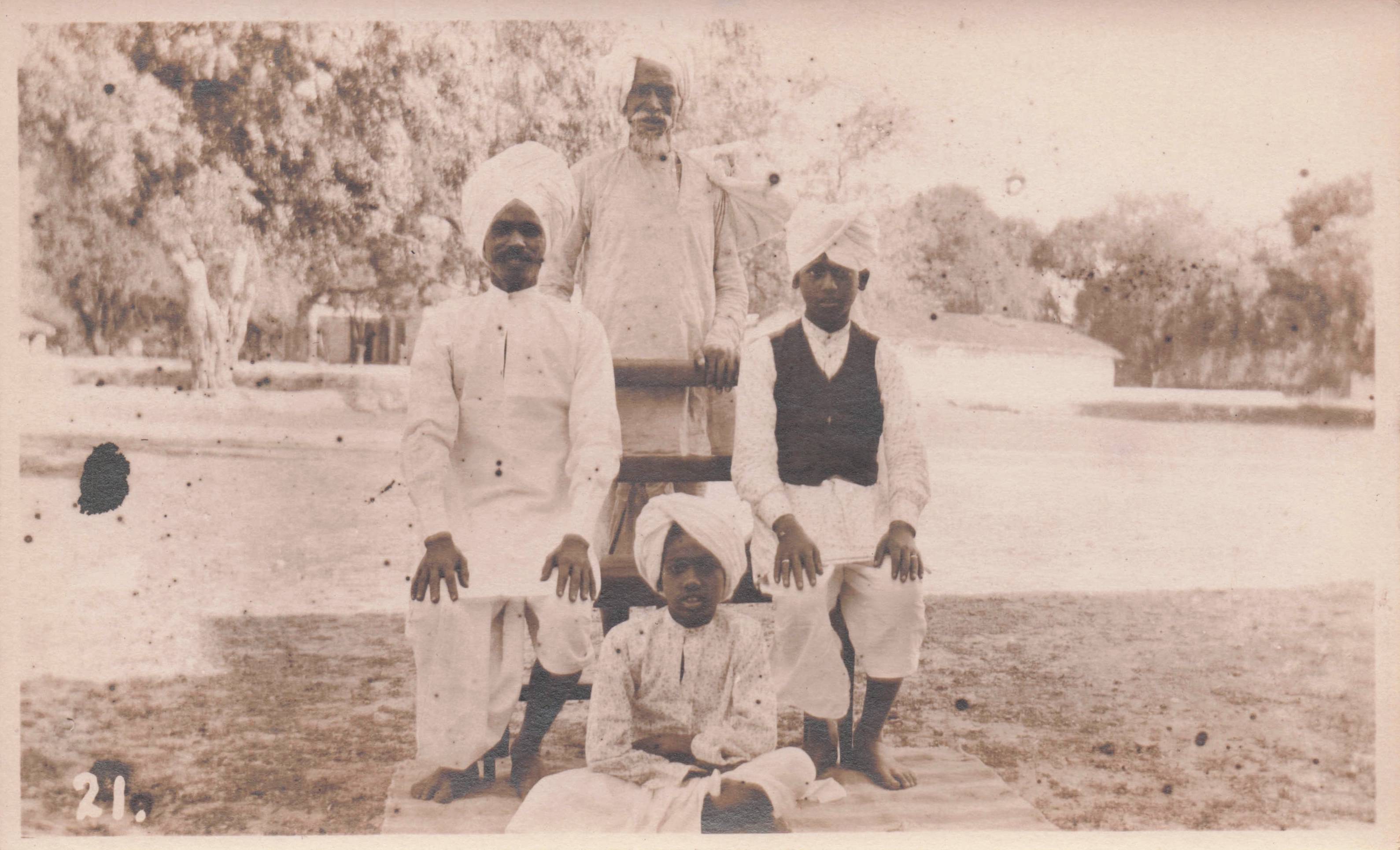 Indian Giant Turban Headwear Antique Real Photo Postcard