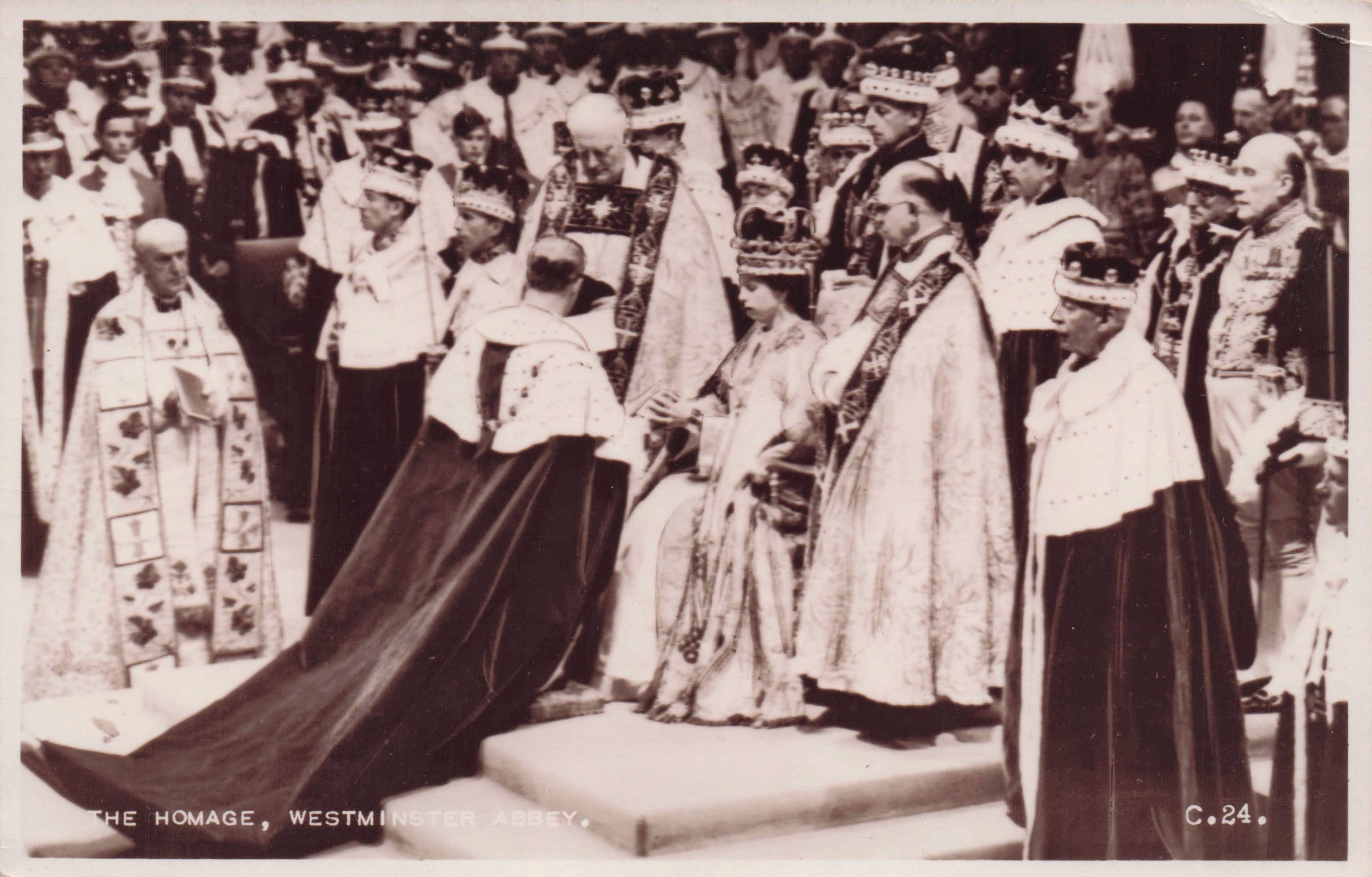 The Homage Westminster Abbey Valentines 1953 Coronation Souvenir Postcard