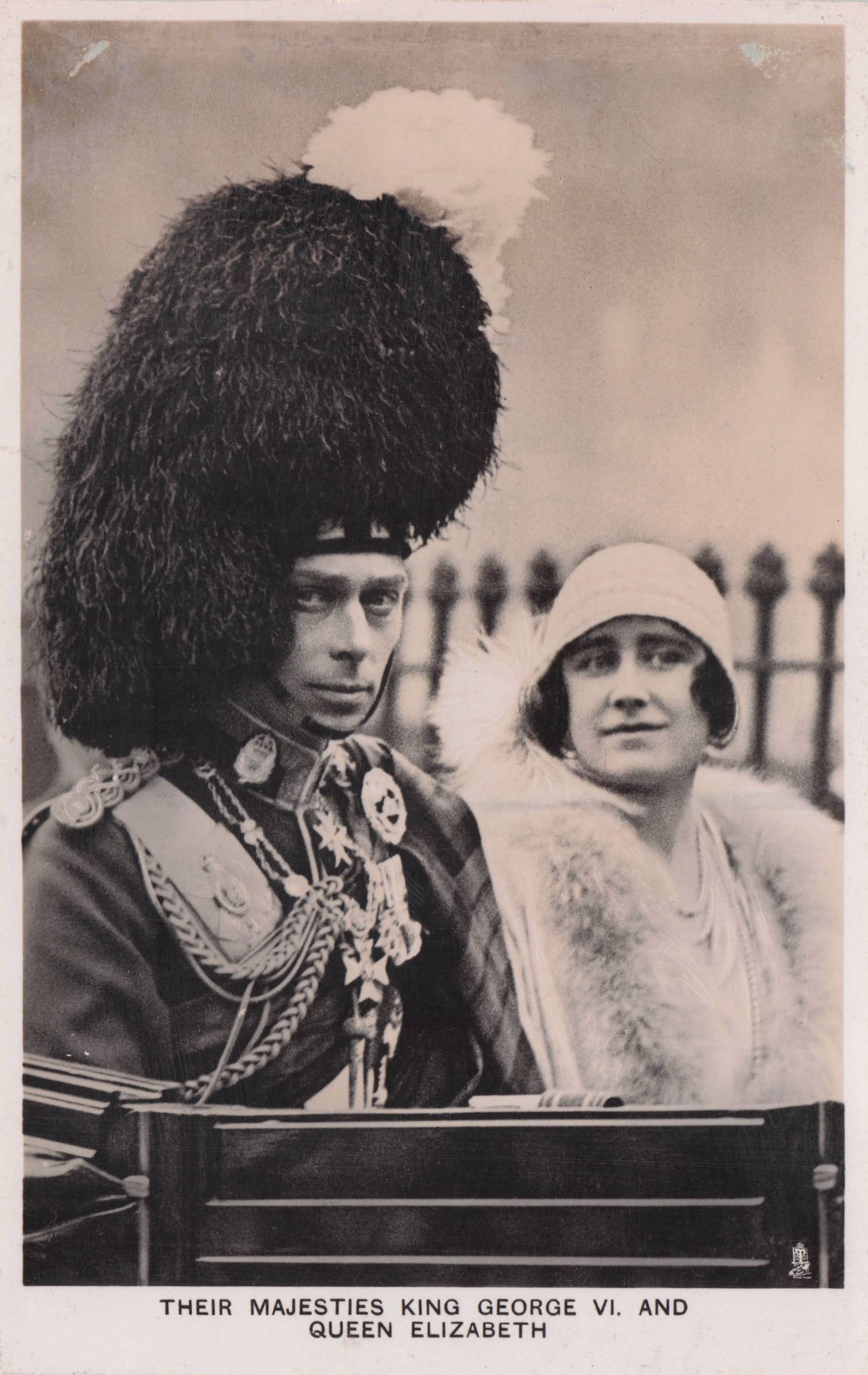 Their Majesties King George VI & Queen Elizabeth RARE Tucks Real Photo Postcard