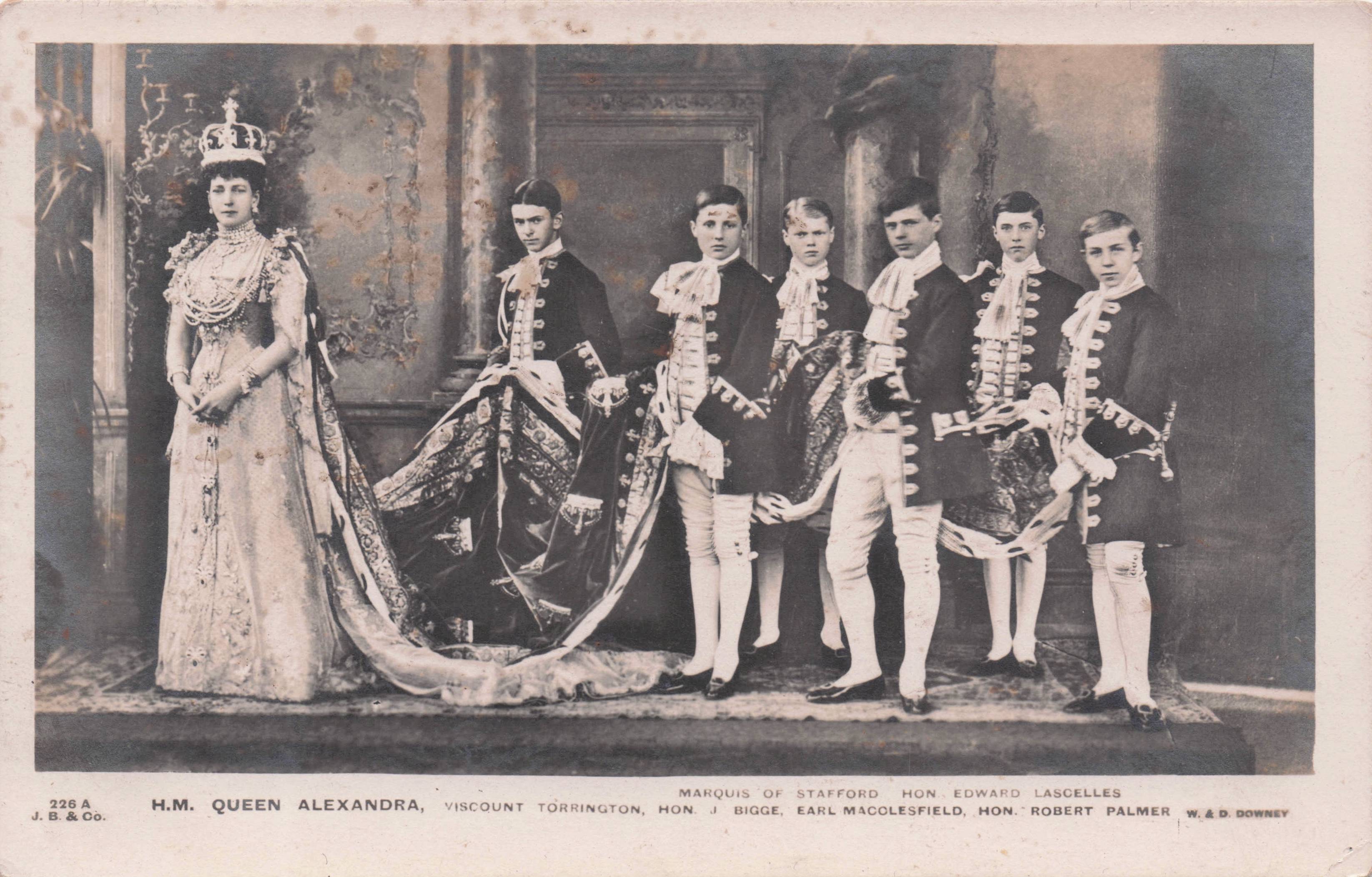 Queen Alexandra & Marquis Of Stafford Earl Macclesfield Antique Royal Postcard
