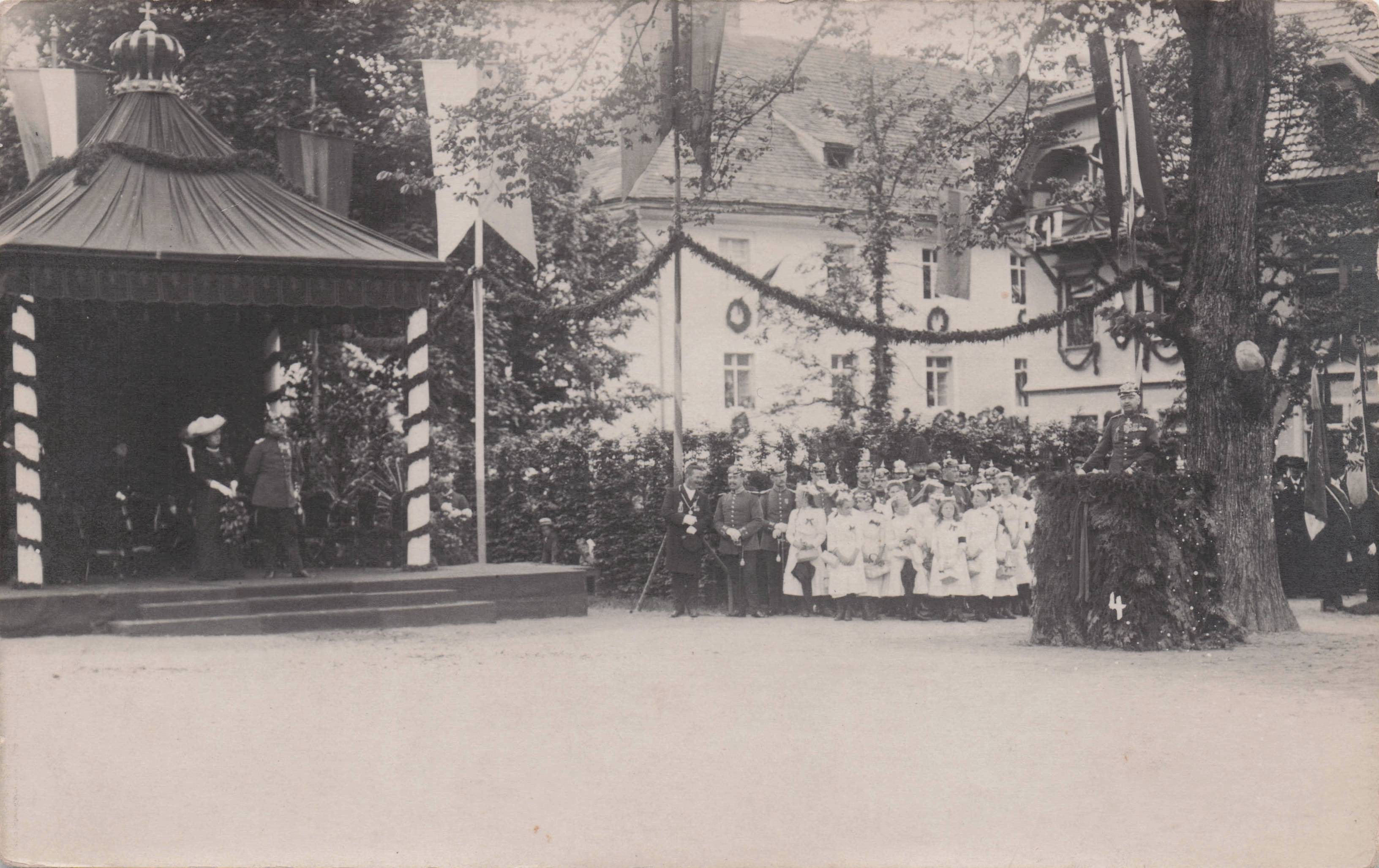 Unidentified German Military Royal Ceremony Antique Postcard