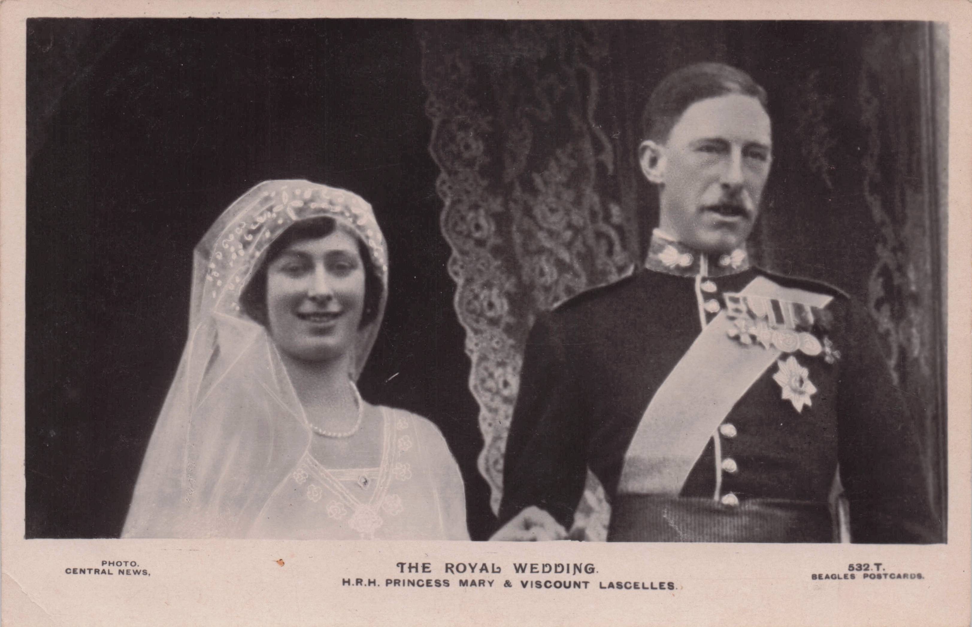 Princess Mary Lord Lascelles The Royal Wedding Beagles Antique Postcard