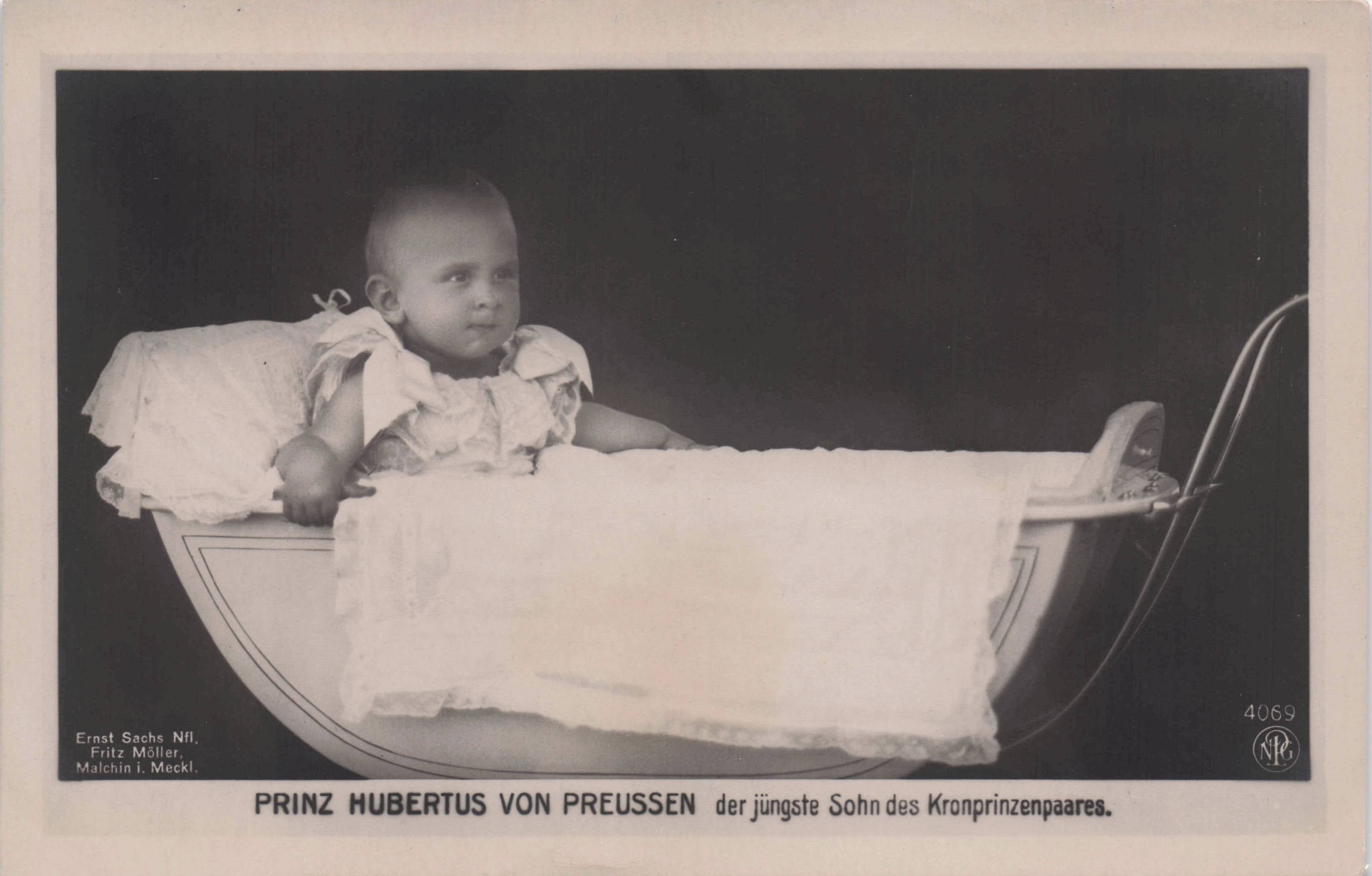 Prinz Prince Hubertus Of Prussia As Royal Baby Antique Postcard
