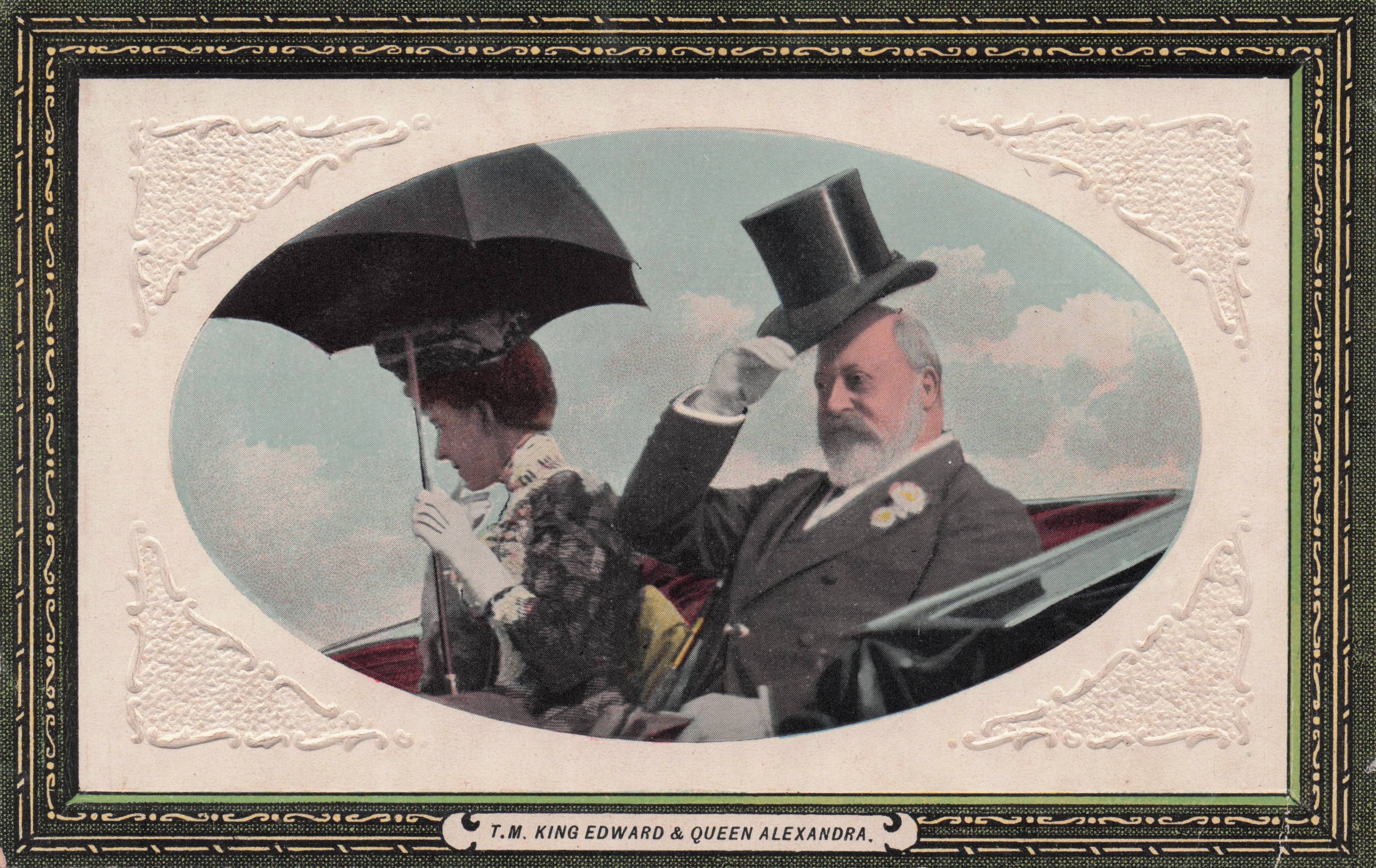 King Edward VII & Queen Alexandra National Series Rare Royal RPC Postcard