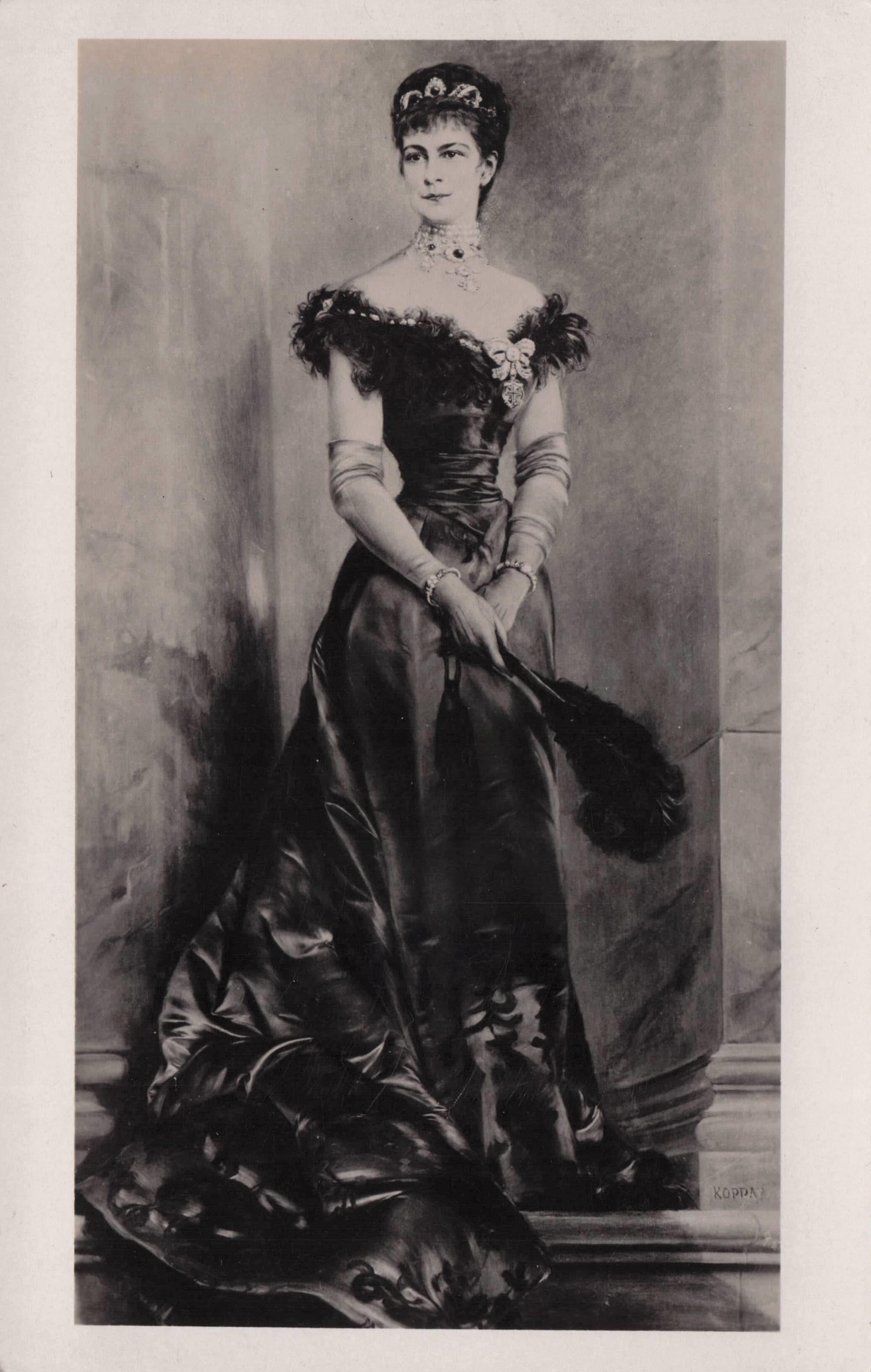 Empress Elizabeth Of Austria Royal Kaiserin Antique Real Photo Postcard