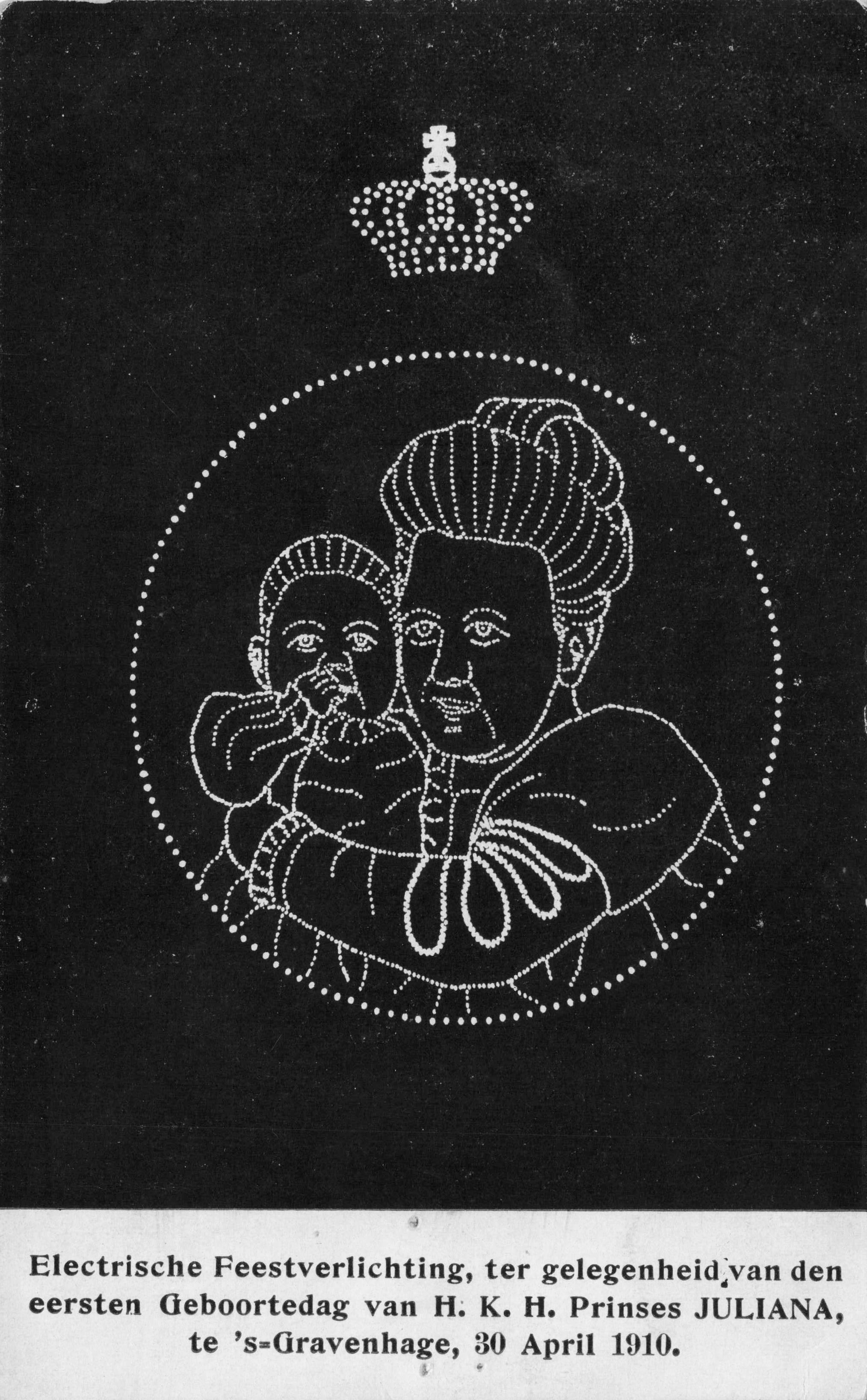 Princess Juliana Of Netherlands As Baby Royal Silhouette Dutch Old Postcard