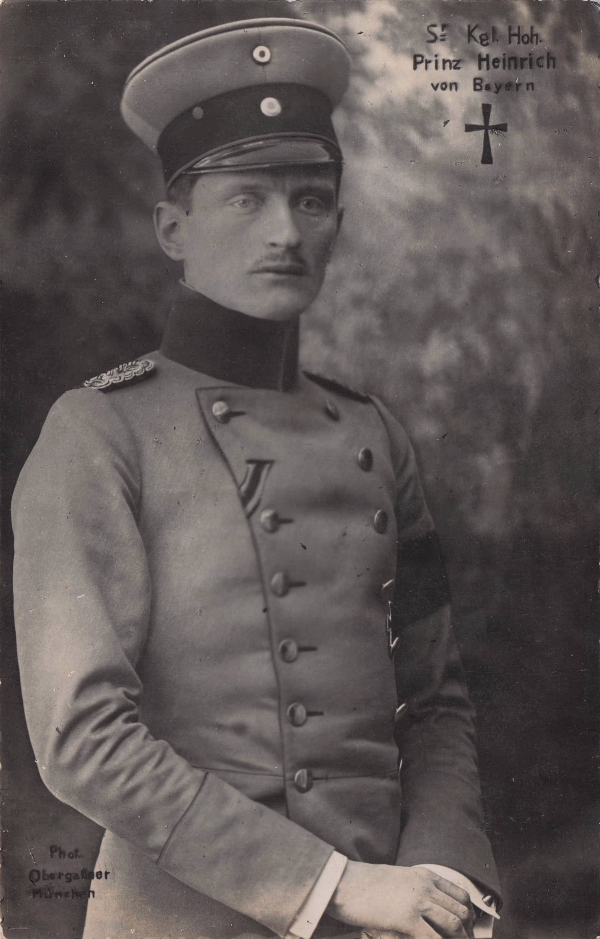 Prince Heinrich of Bavaria Bayern German Military Uniform Antique Royal Postcard