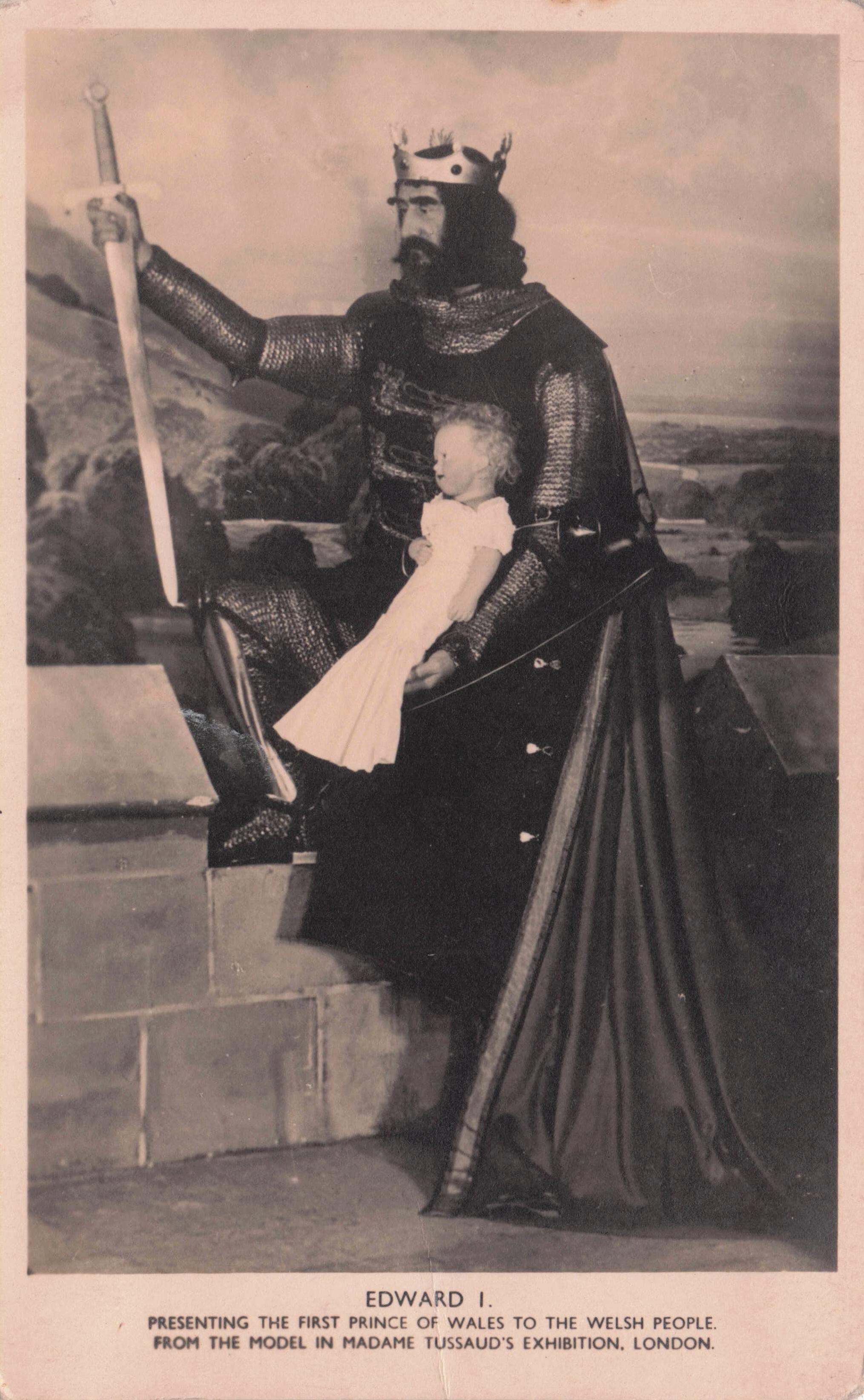 King Edward 1st Prince Of Wales Original Madame Tussauds Waxwork Old Postcard