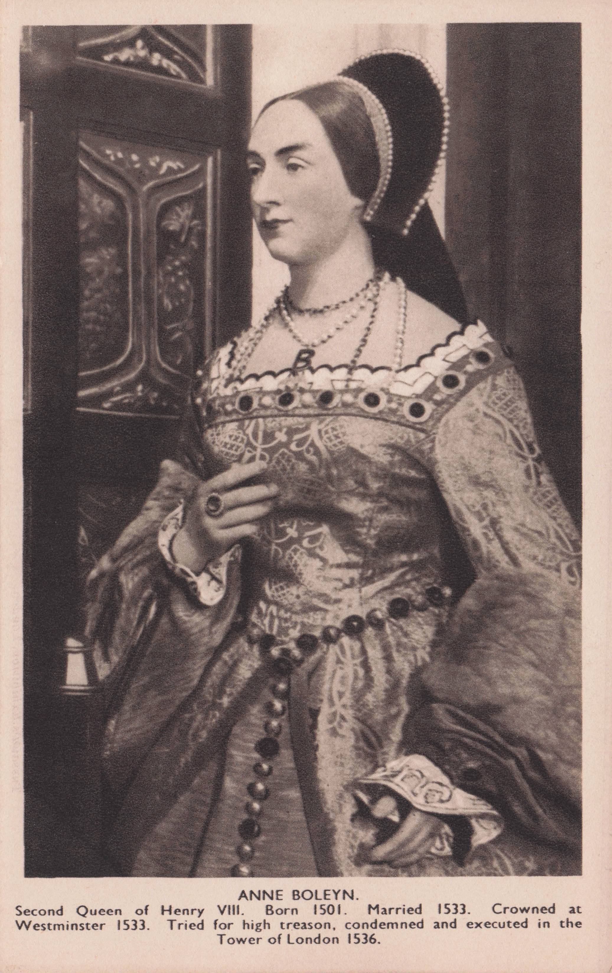 Anne Boleyn Wife Of Henry VIII Antique Orig Madame Tussauds Waxwork Postcard