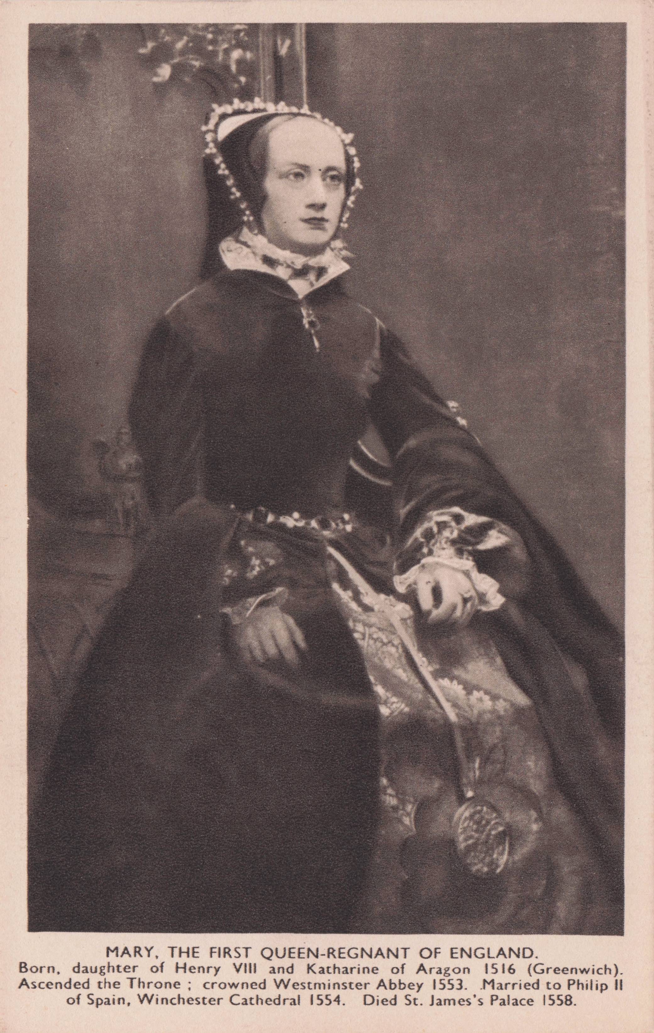 Queen Mary Daughter Of King Henry VIII Old Madame Tussauds Waxwork Postcard