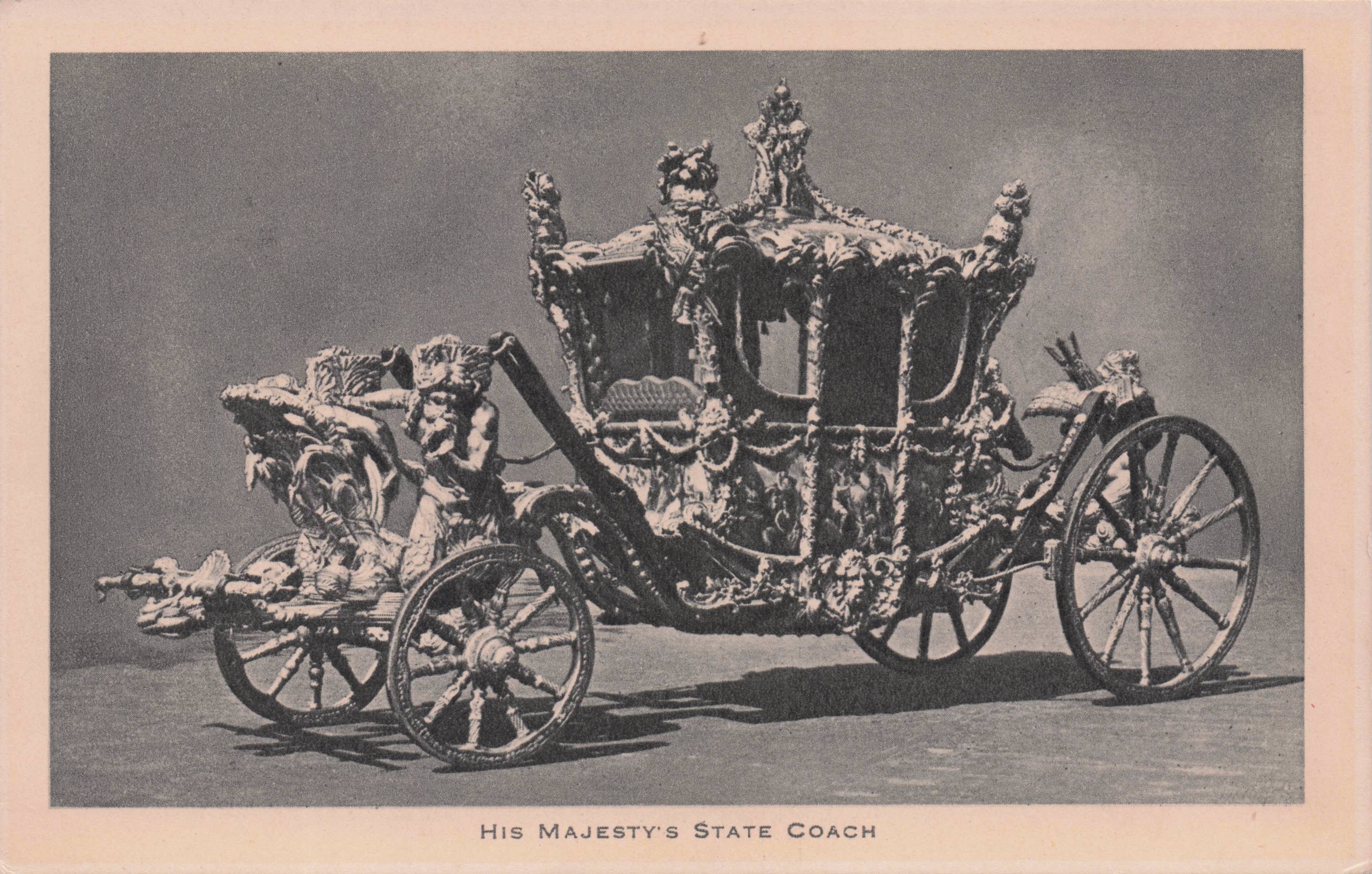 His Majestys State Coach Carriage Tucks Royal Antique Transport Postcard