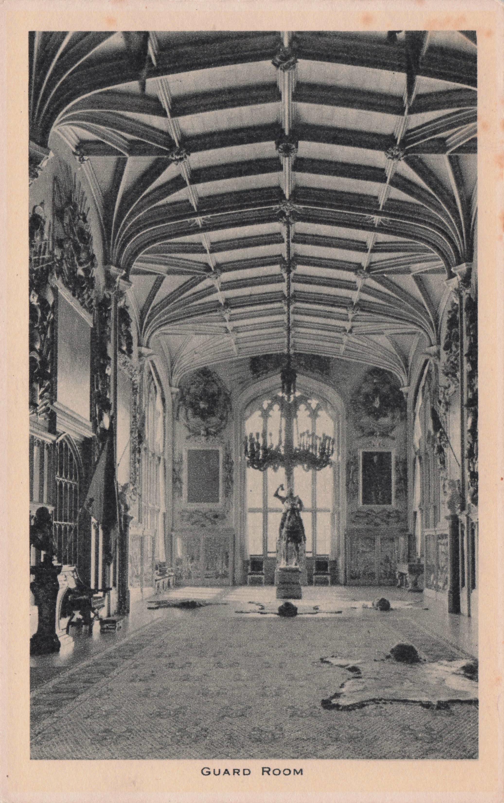 Guard Room Exhibits History Windsor Castle Tucks Royalty Antique Postcard