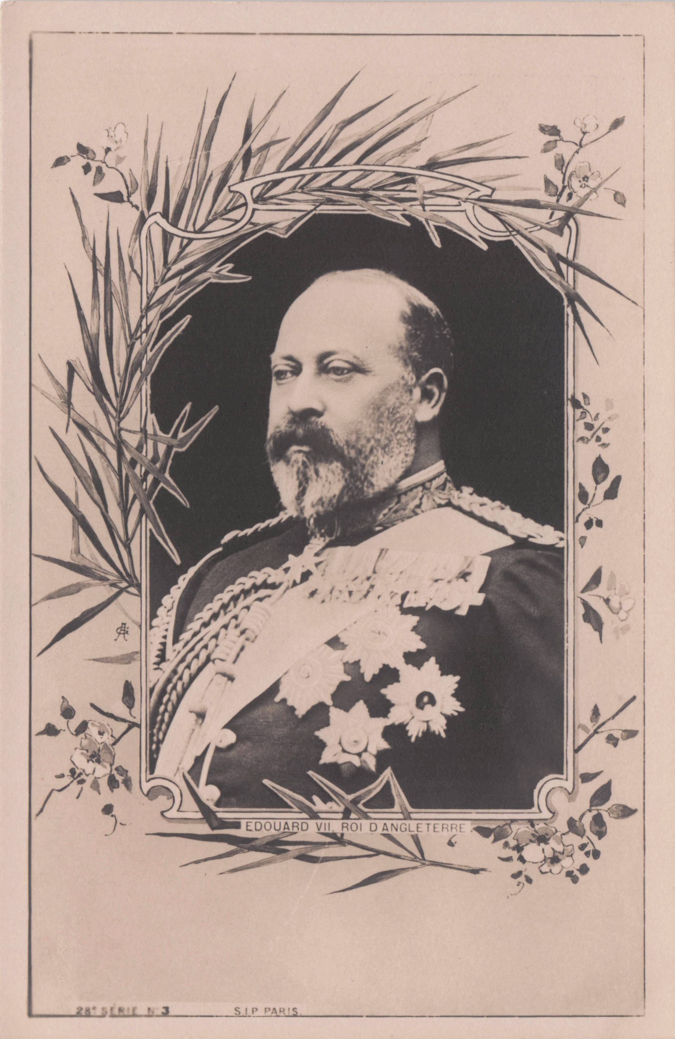 King Edward VII Rare Royal Family Paris French Serie 3 Old Postcard