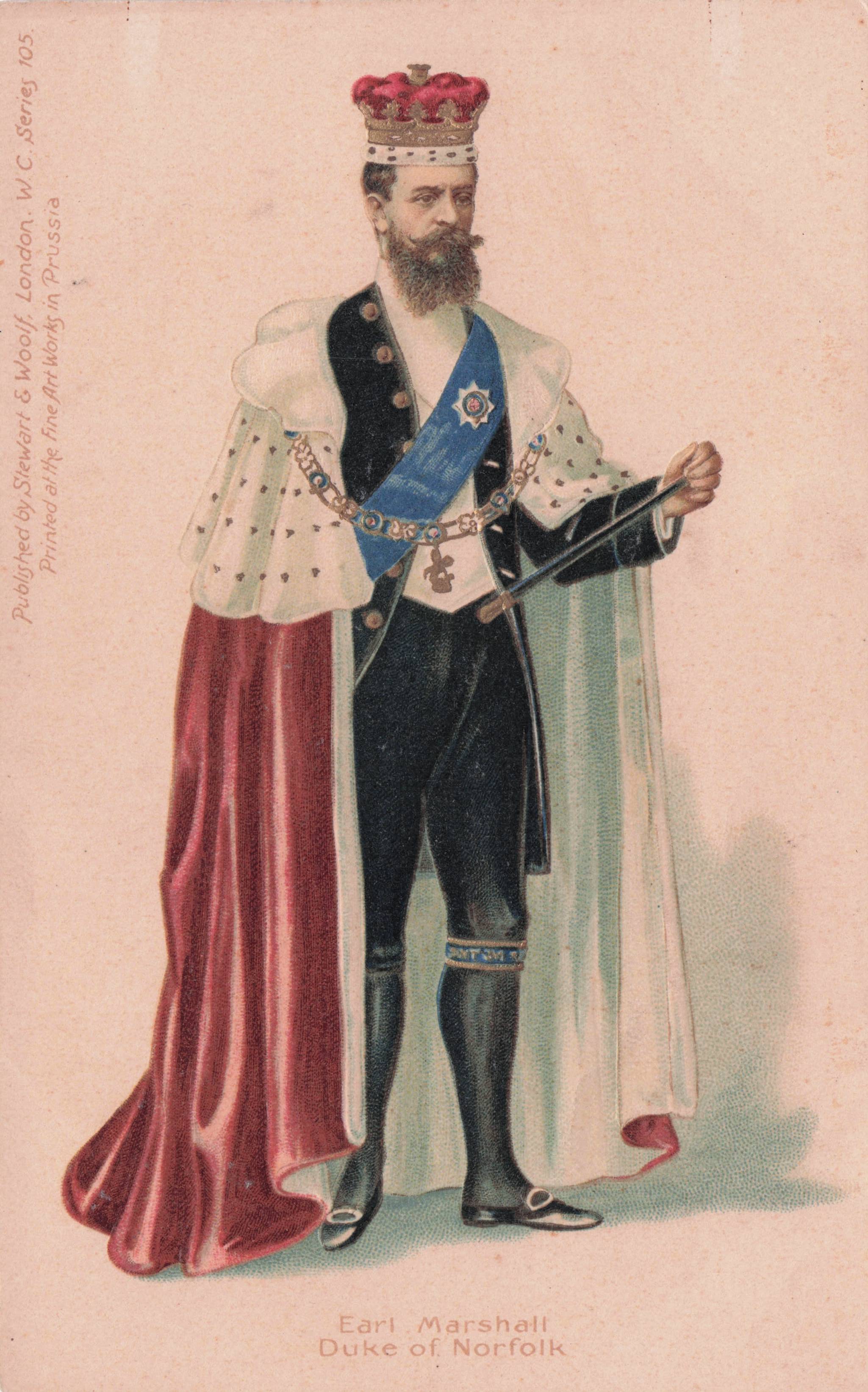 Duke Of Norfolk Antique Royal Raised Relief Old Postcard