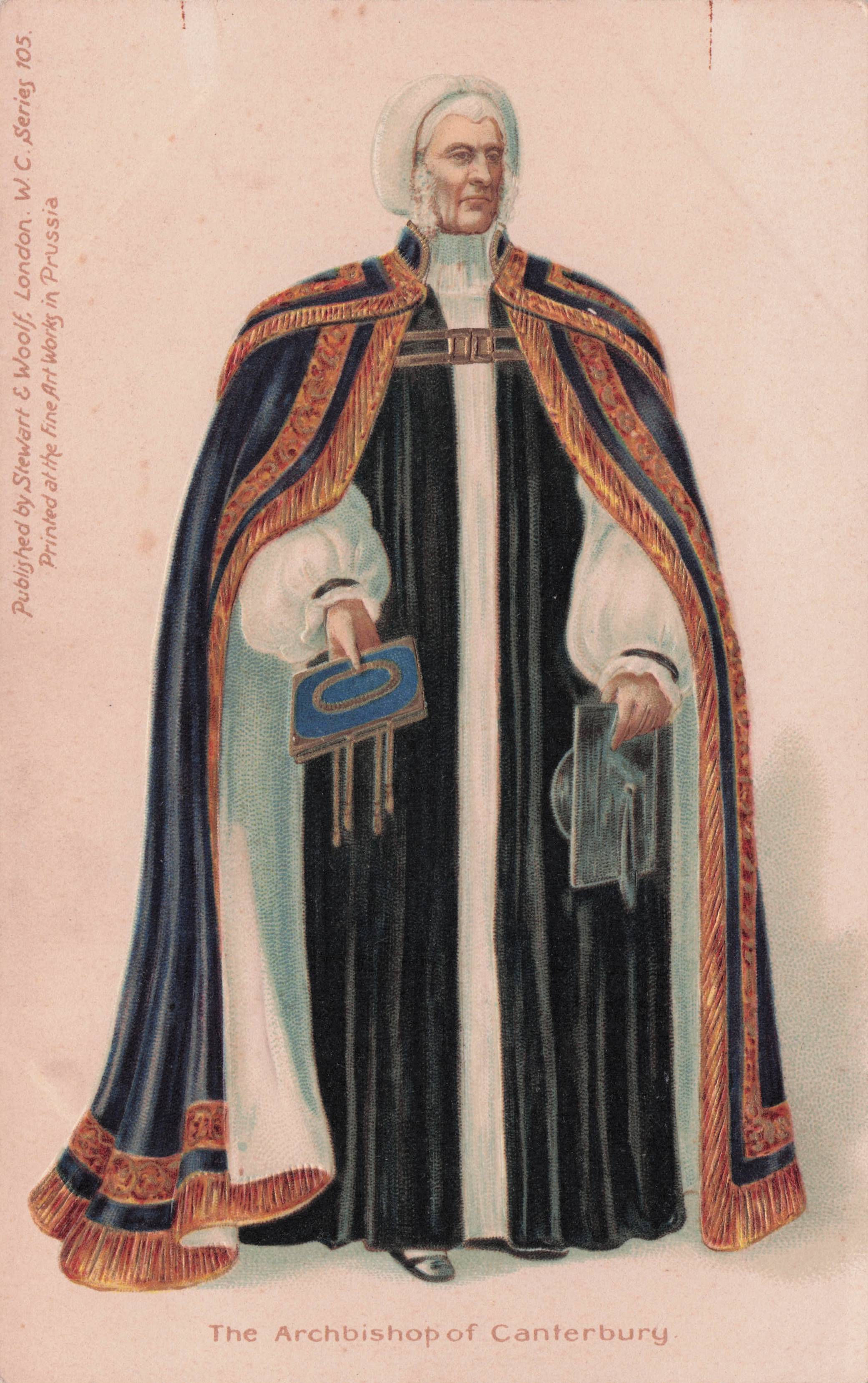 The Archbishop Of Canterbury Relief Raised Antique Postcard