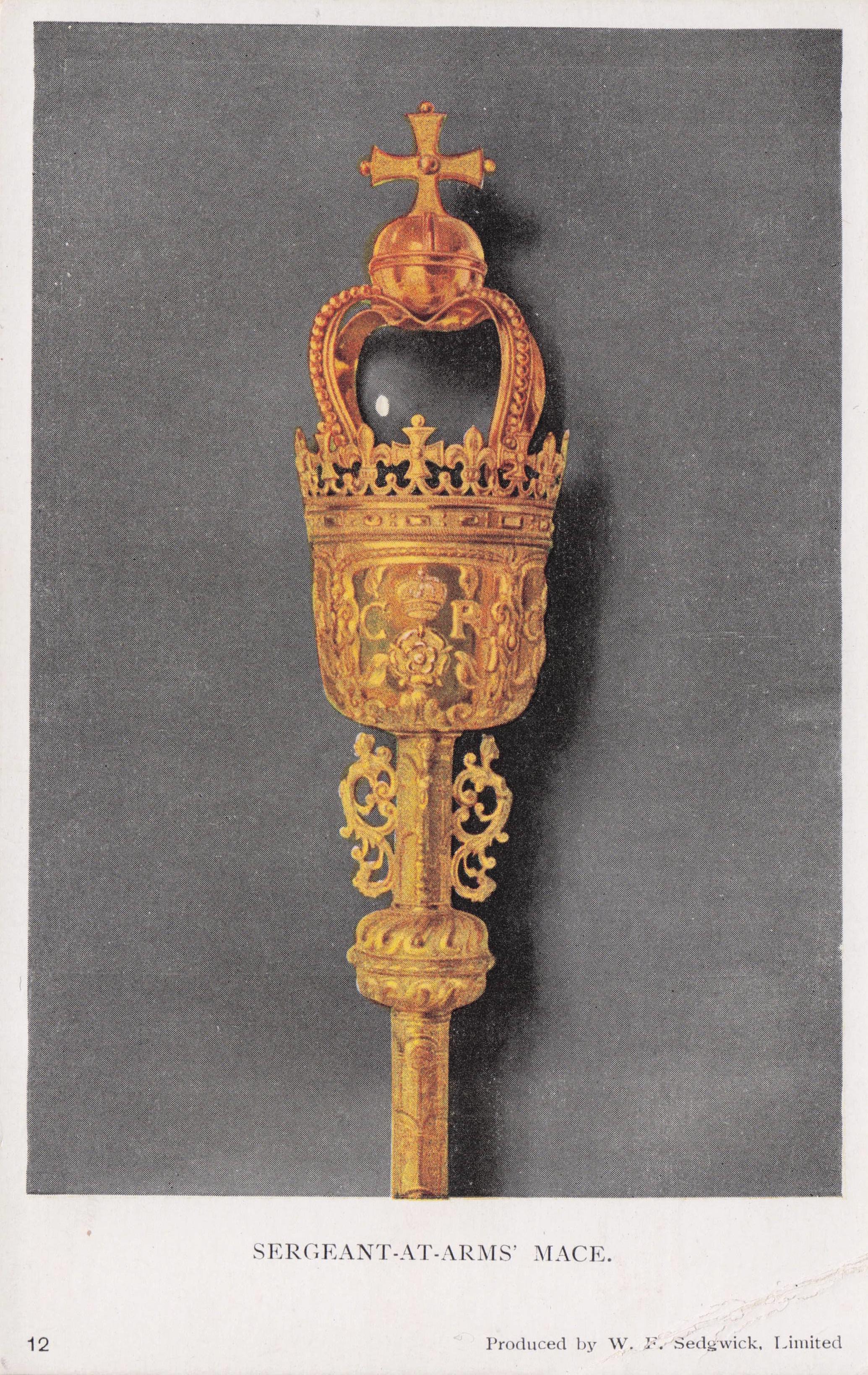 Sergeant At Arms Mace The Crown Jewels Royal Regalia Antique Postcard