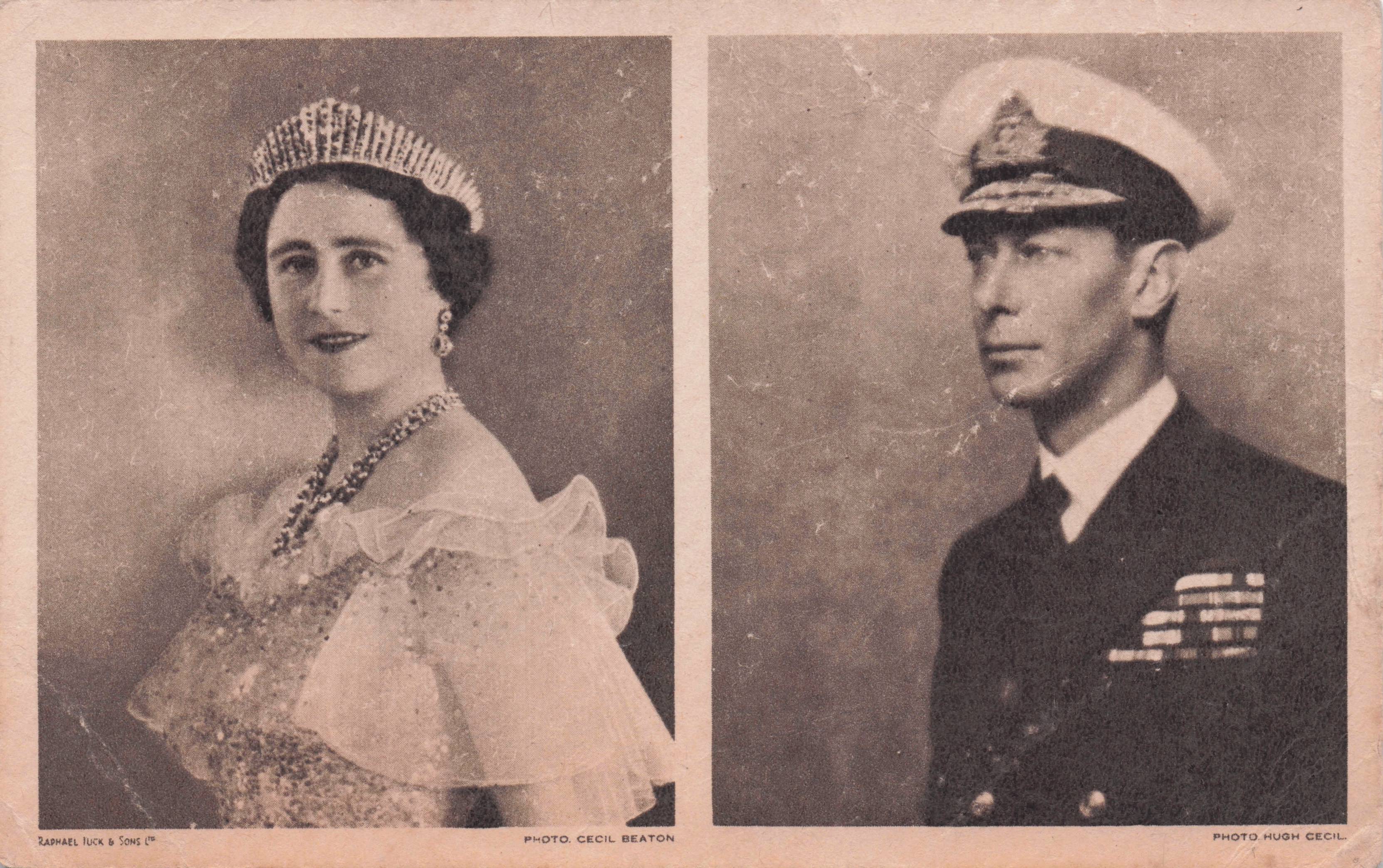 Queen Elizabeth King George VI Christmas WW2 1939 Signed Postcard