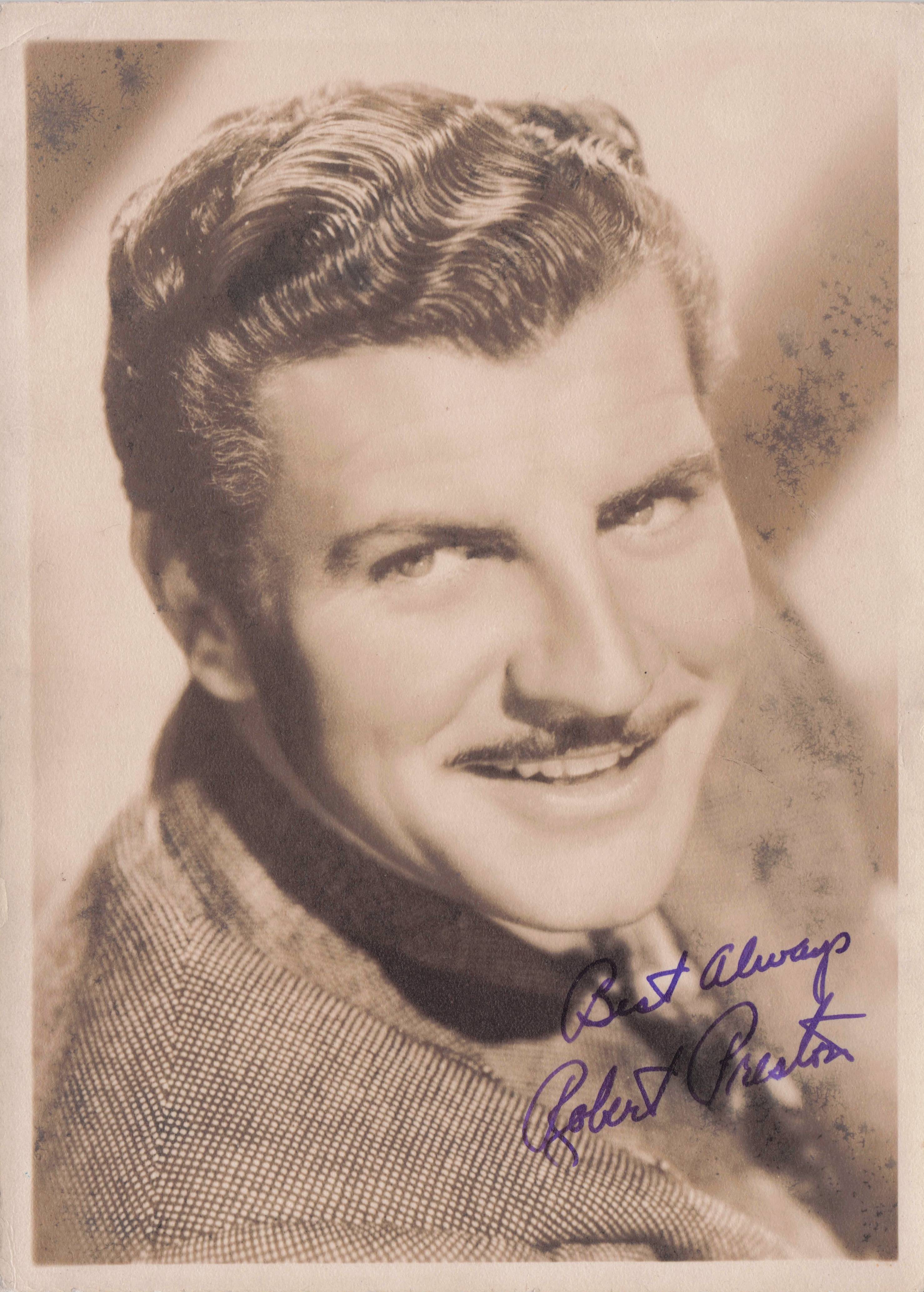 Robert Preston 1950s Actor Antique Pre Printed But Orig Enscribed Signed Photo