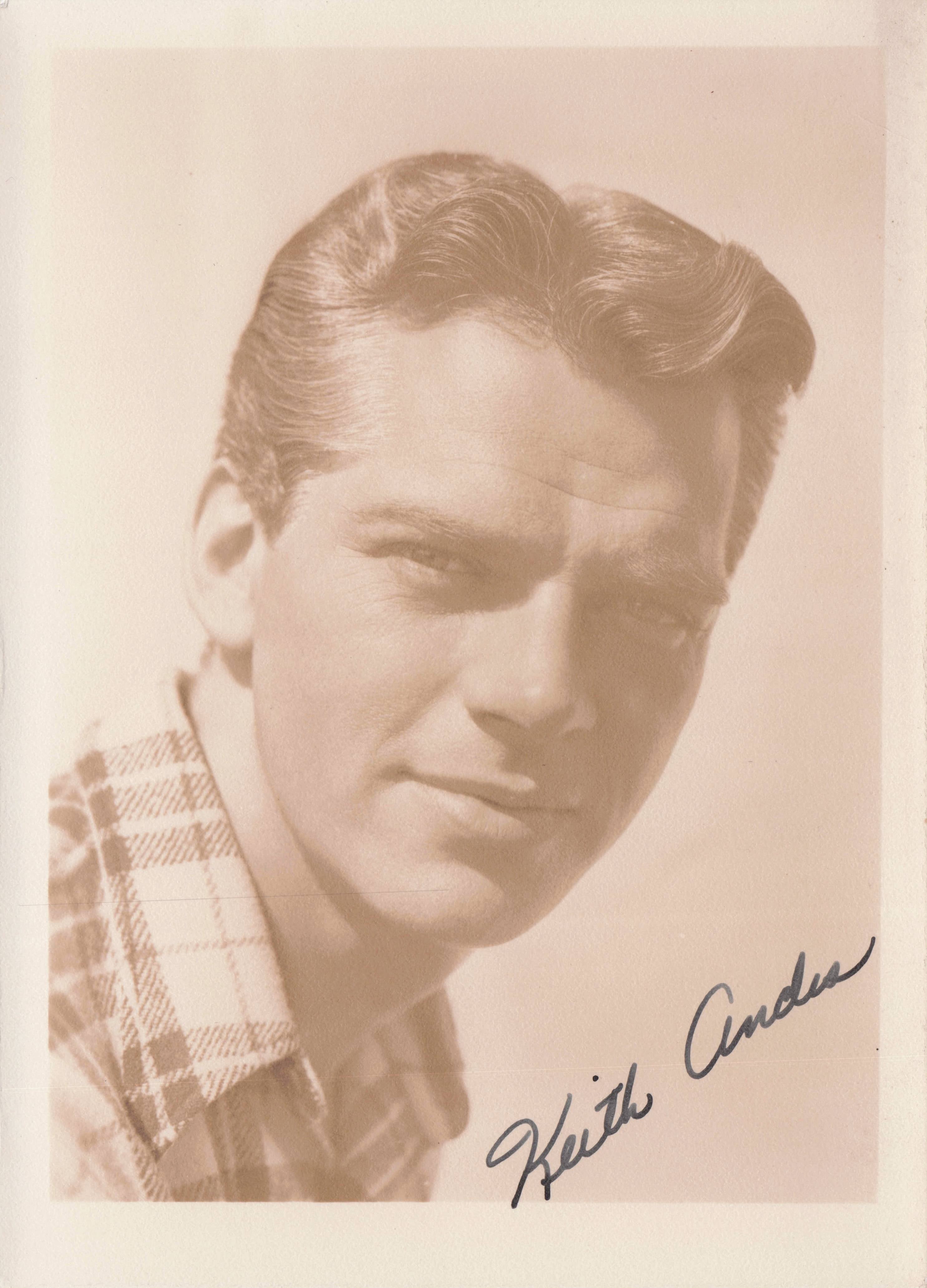 Keith Andes 1940s Film Actor Blackbeard The Pirate Antique Hand Signed Photo