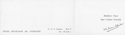 Jean Servan-Schreiber French Politician Headed Paper Hand Signed Card
