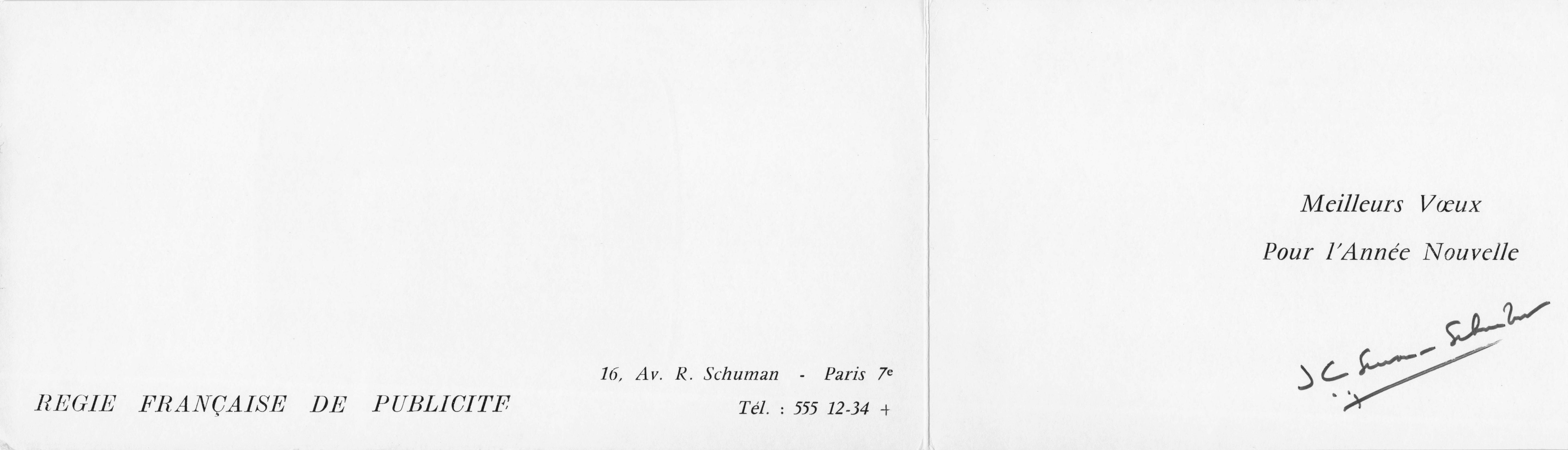 Jean Servan-Schreiber French Politician Headed Paper Hand Signed Card