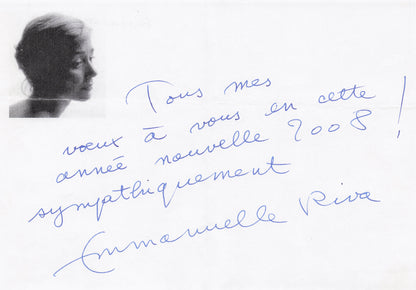 Emmanuelle Riva Oscar Film French Actress Hand Signed France Autograph Bundle