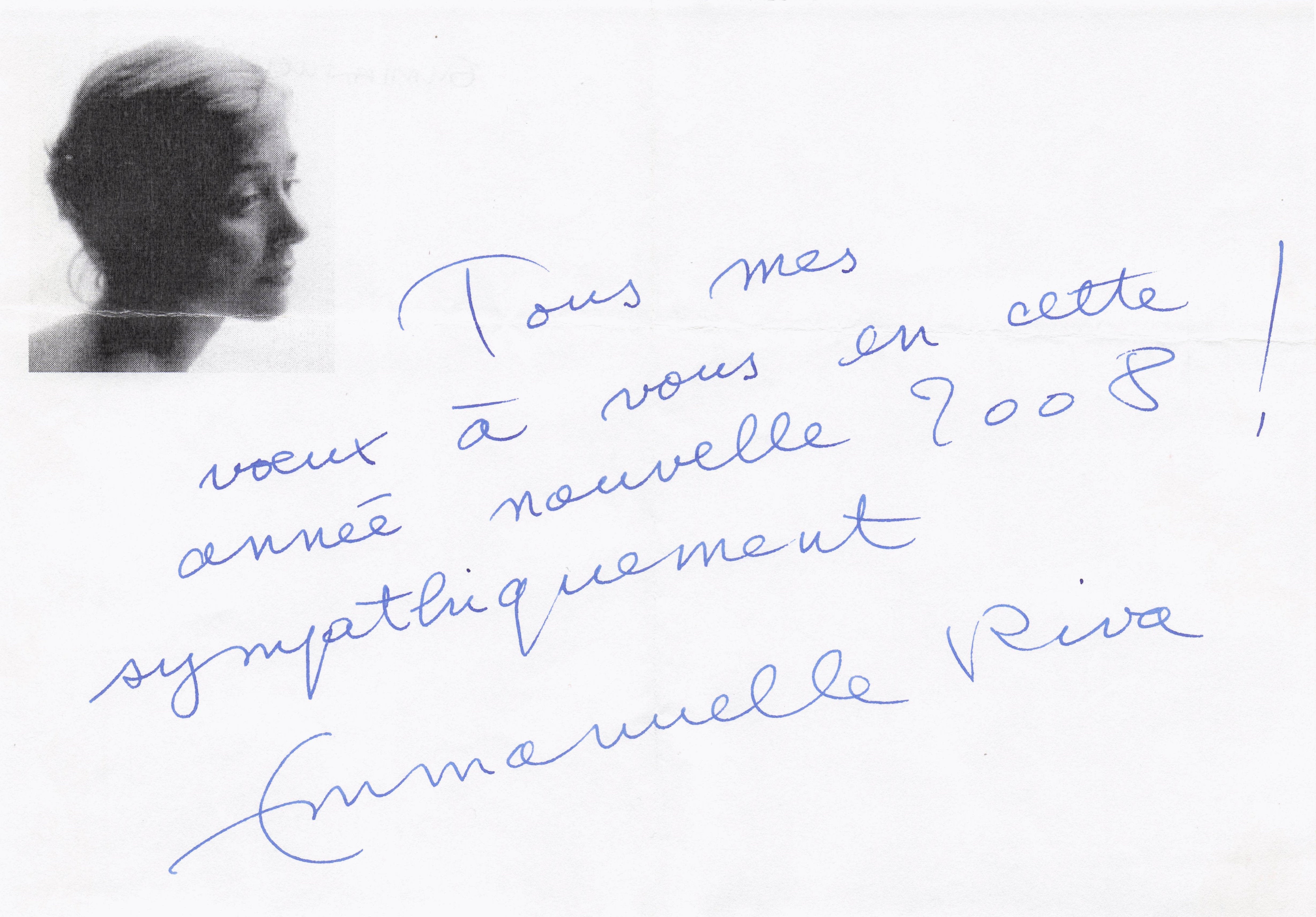 Emmanuelle Riva Oscar Film French Actress Hand Signed France Autograph Bundle