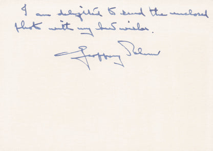 Geoffrey Palmer TV Actor Fully Hand Written And Signed On Headed Paper Card